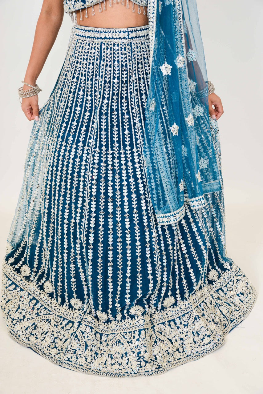 Chandini Royaal blauwe lehenga