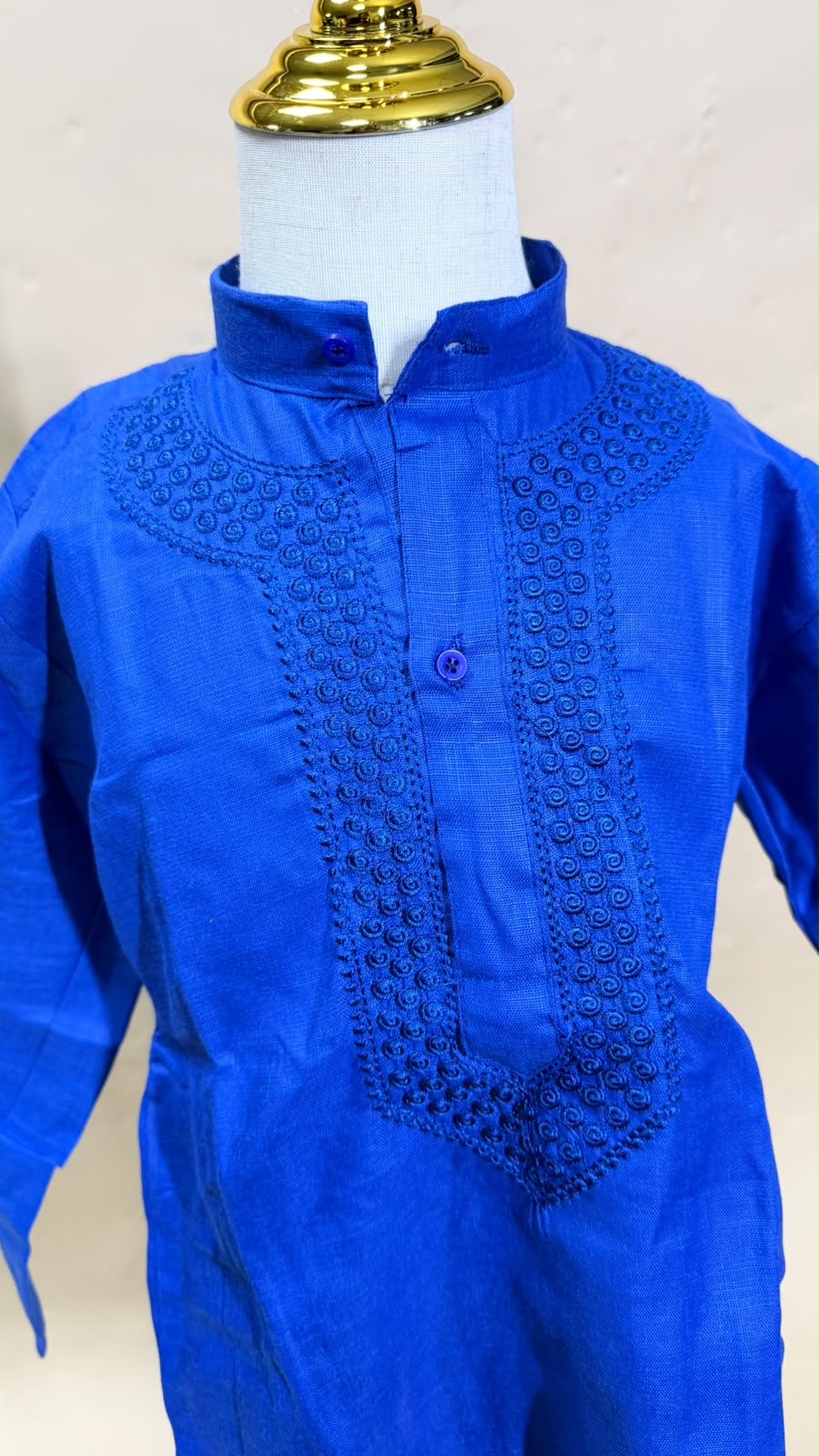 Royal Blue Embroidered Kurta Pajama for Boys