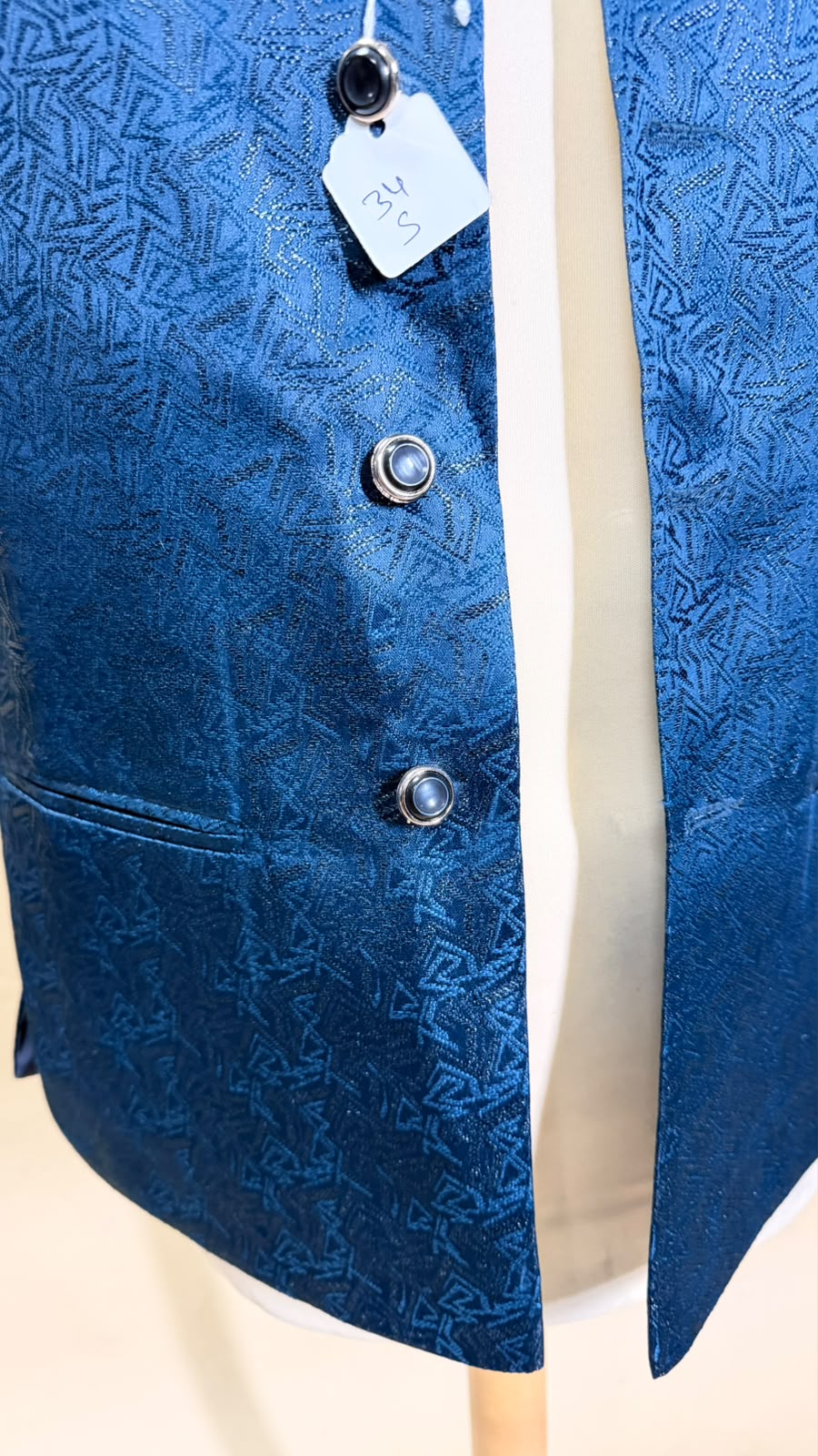 Teal – Petrolblauw Indiaas Gilet Heren | Nehru Jacket