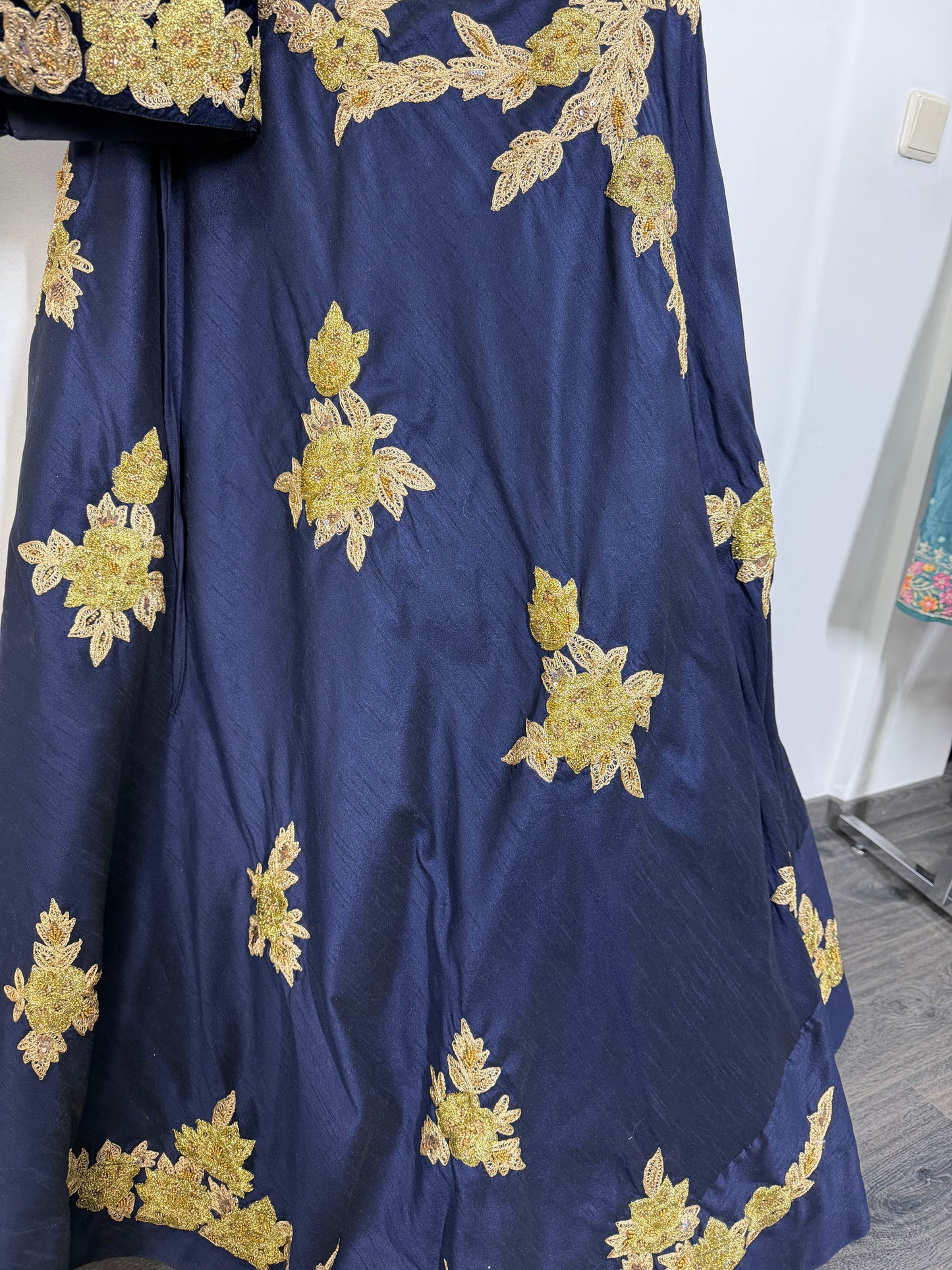 Midnight Blue Lehenga – Navy & Gold Royal Look