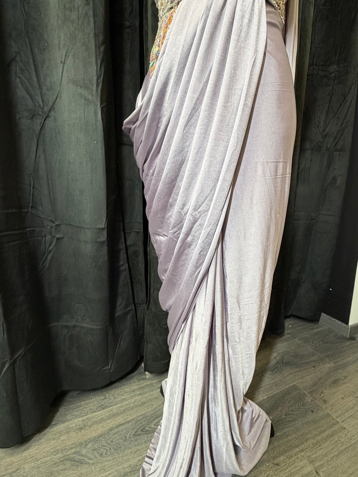 Pre-Stitched Saree Gown – Soft Pastels