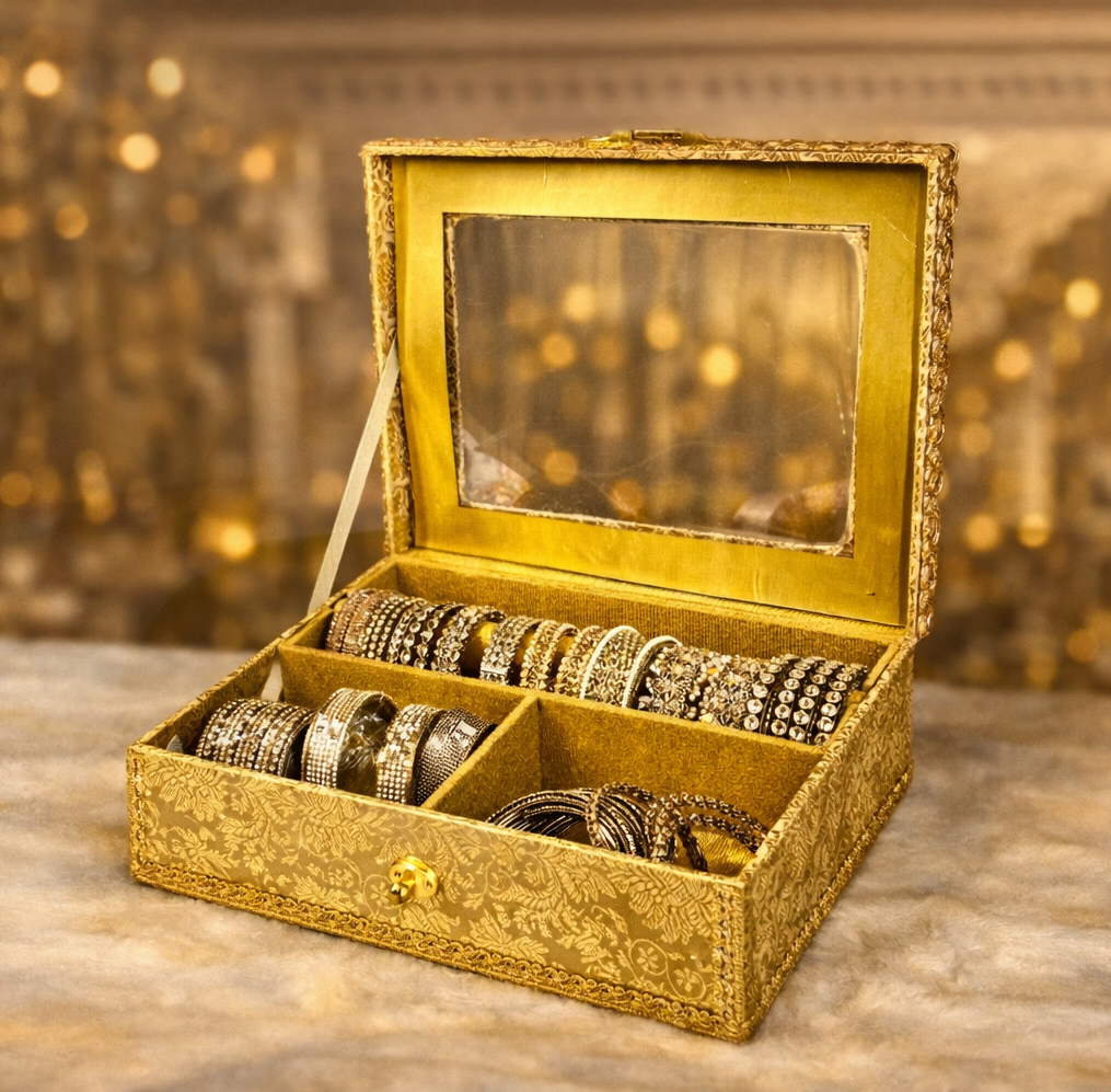 Luxe gouden armbanden opbergdoos - churiya box