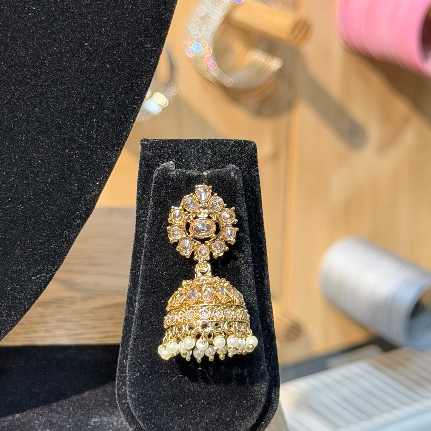 Noor Kundan Choker Set – 3-delige Indiase Bruidssieradenset met Champagne Kundan