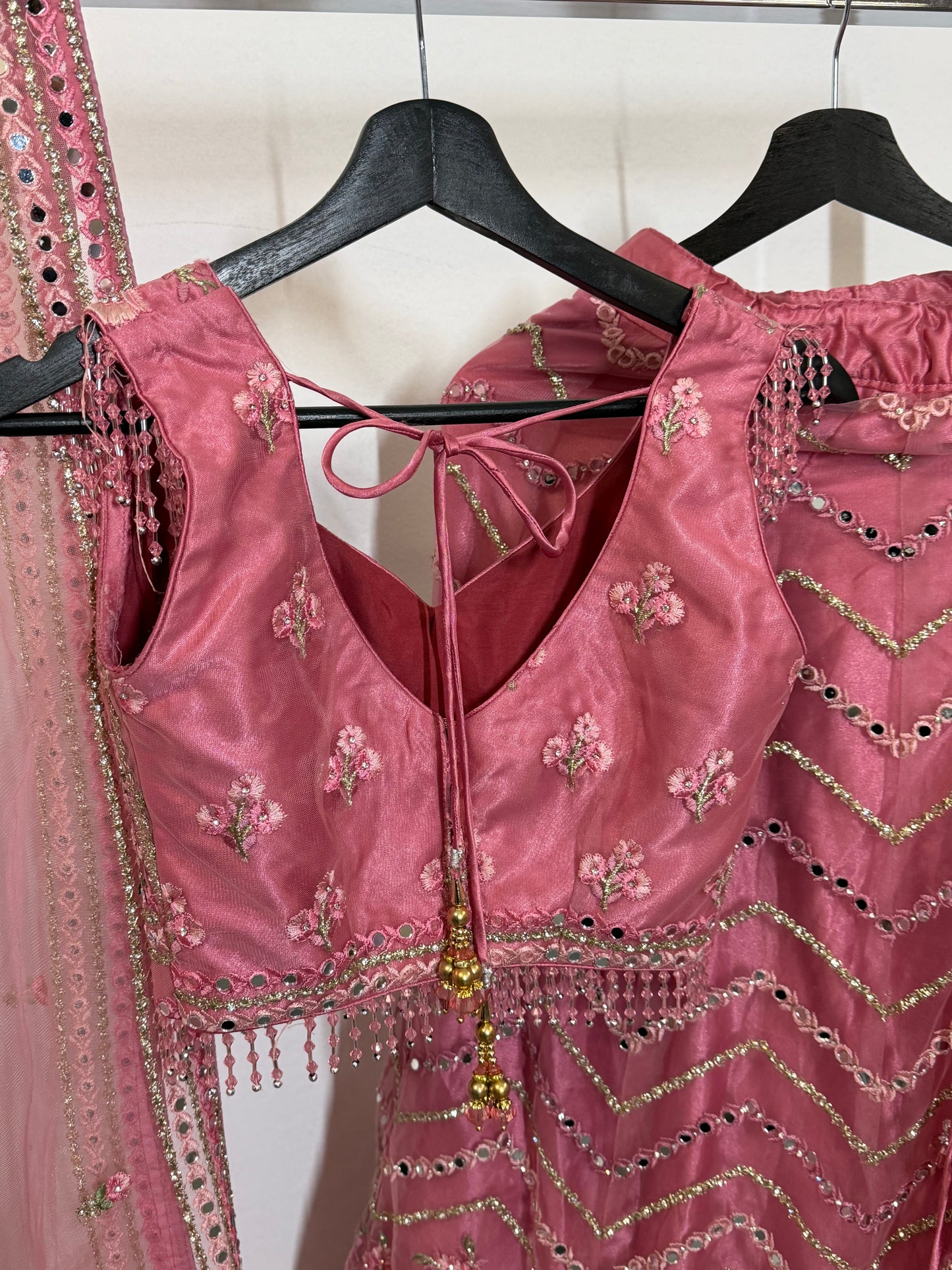 Rose Pink Sequins Lehenga – Modern & Speels