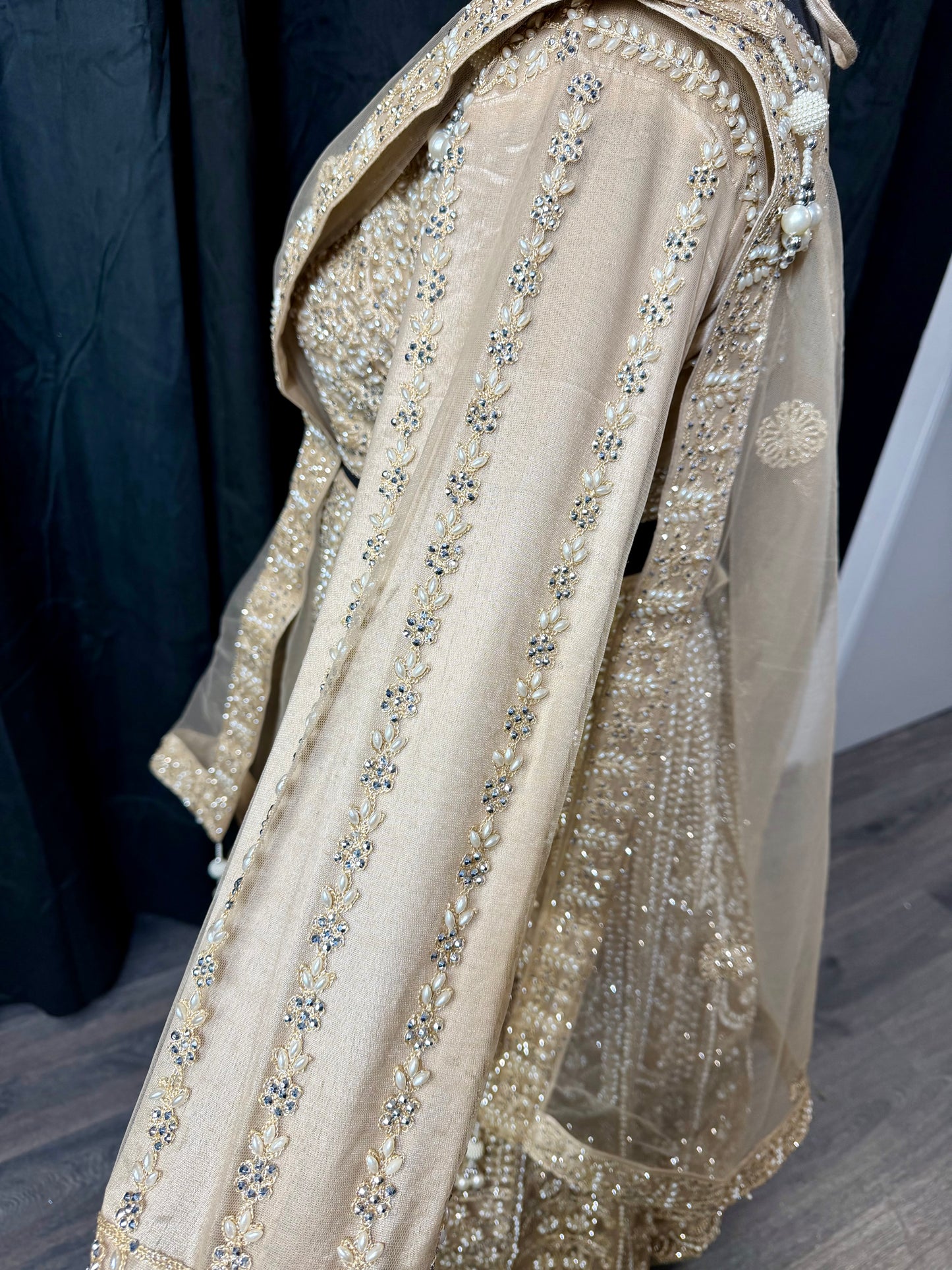 Luxury Lehenga Set plus size– Aqua & Champagne Indiase feestjurk