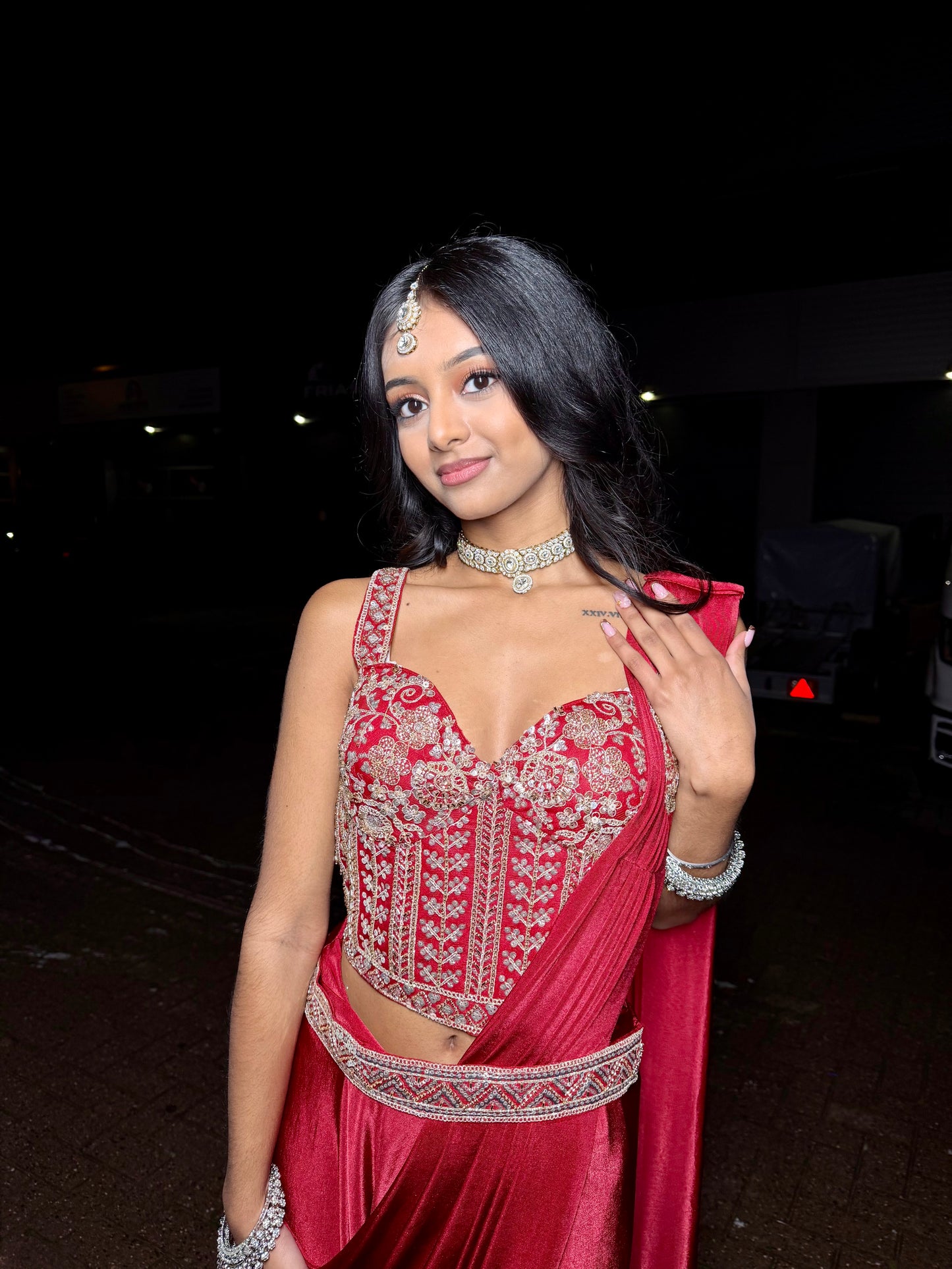 Drape Saree Gown corset look Feestjurk