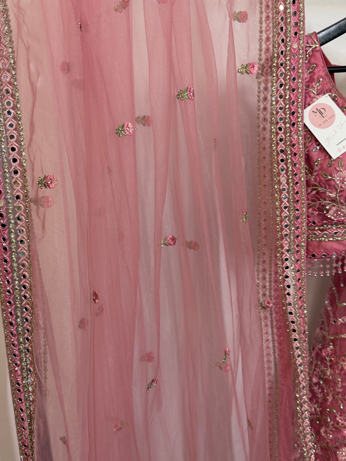 Rose Pink Sequins Lehenga – Modern & Speels