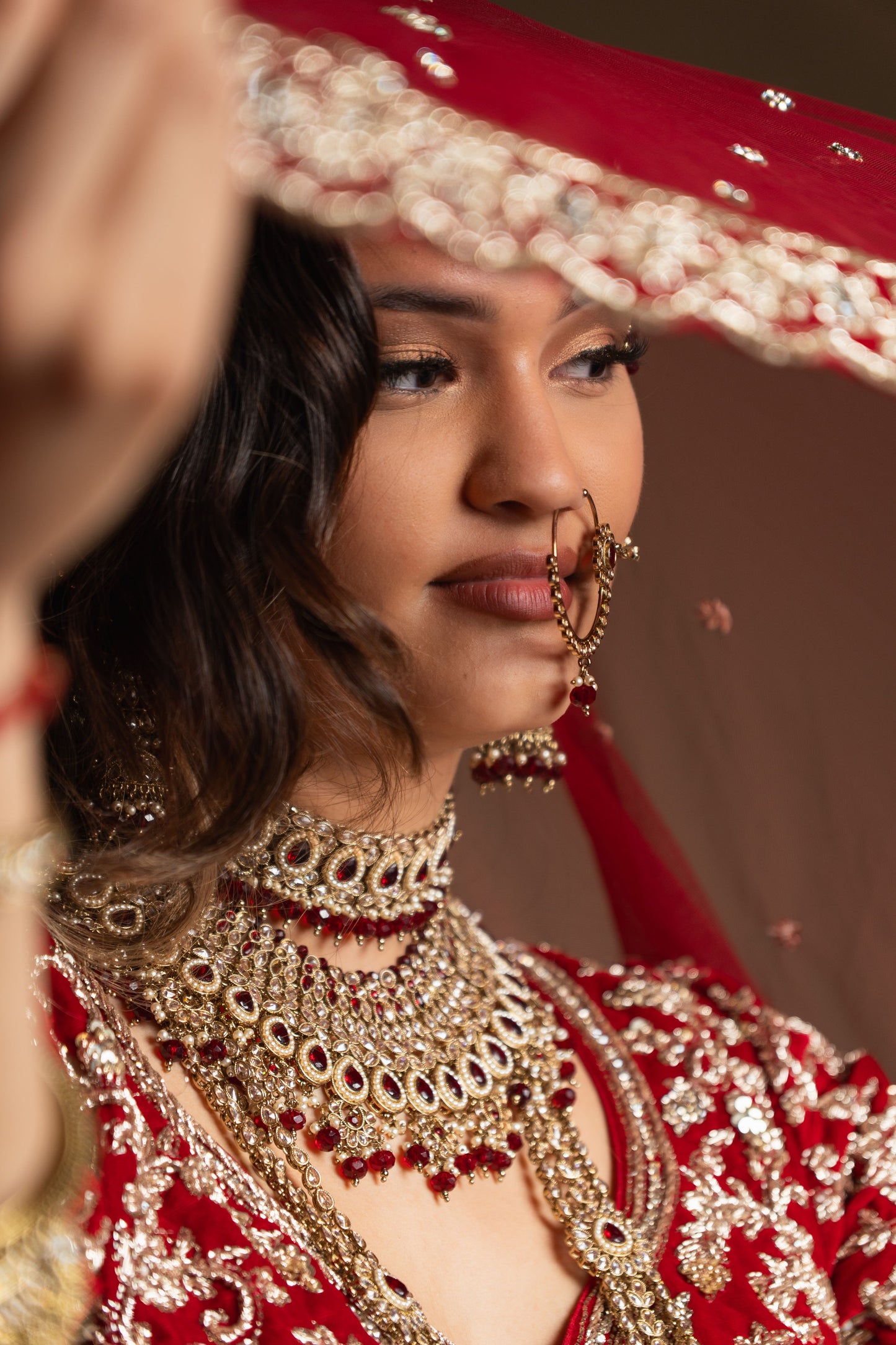 Bruids Sieradenset – Goud & Dieprood