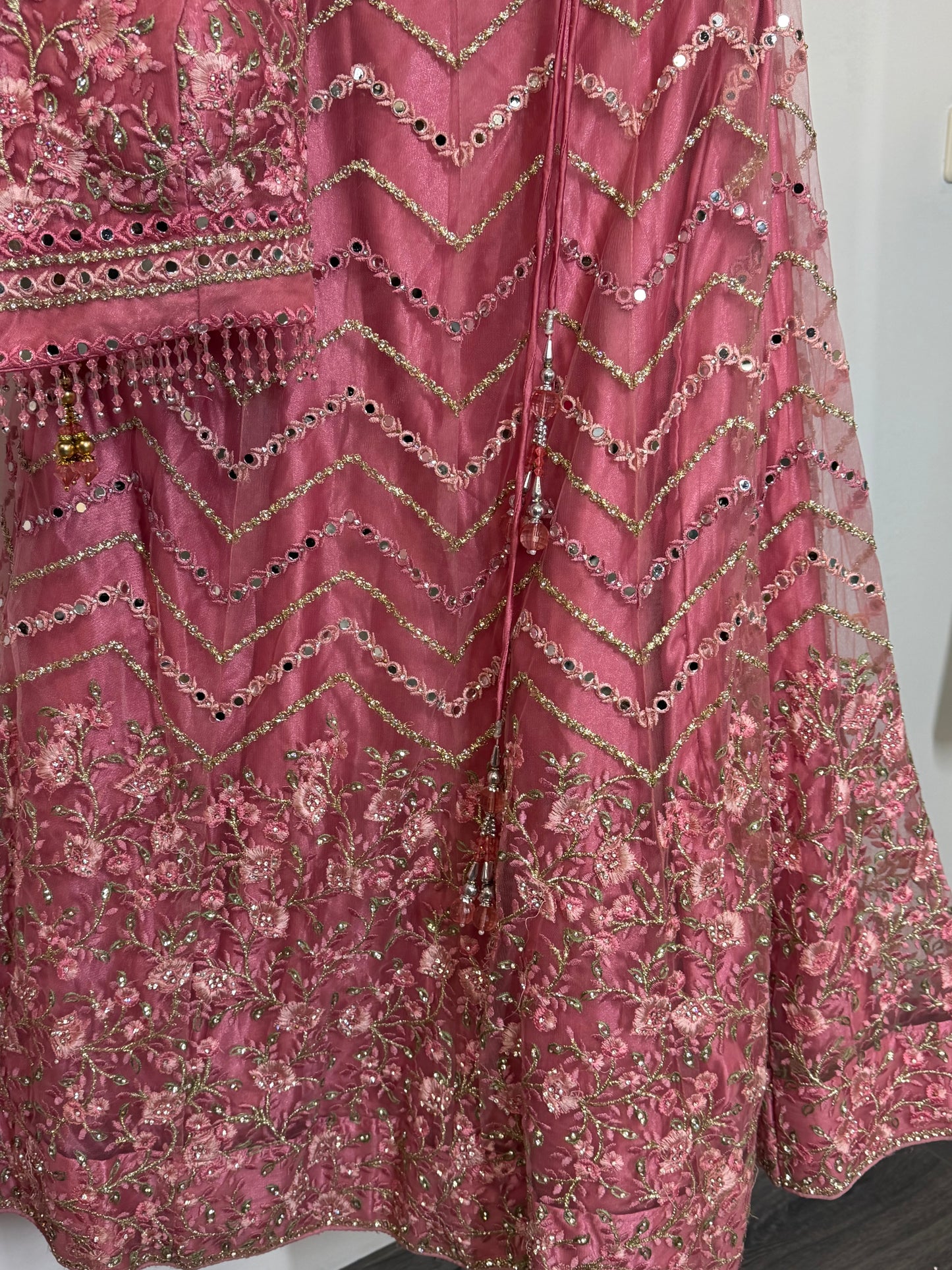 Rose Pink Sequins Lehenga – Modern & Speels