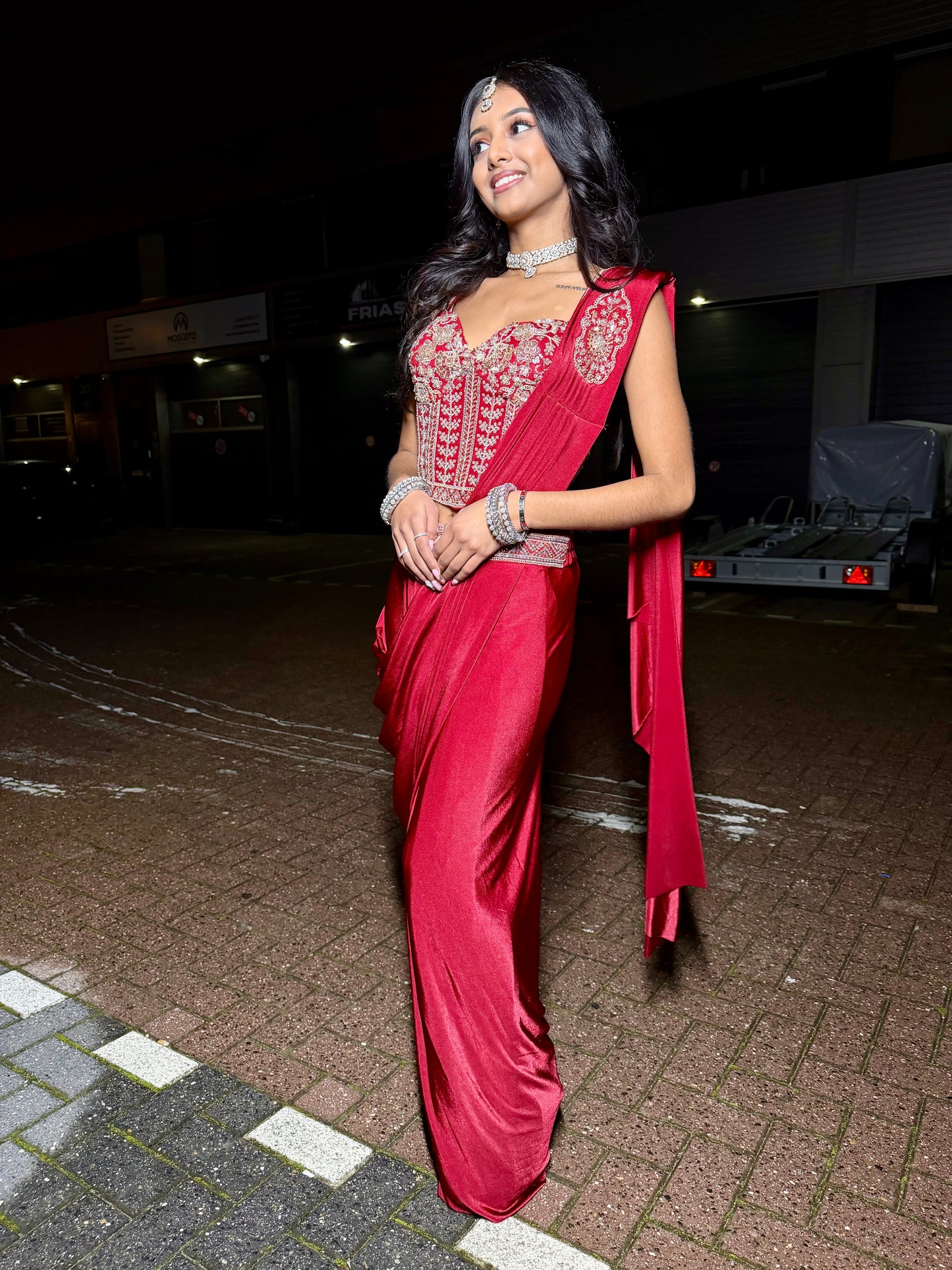 Drape Saree Gown corset look Feestjurk