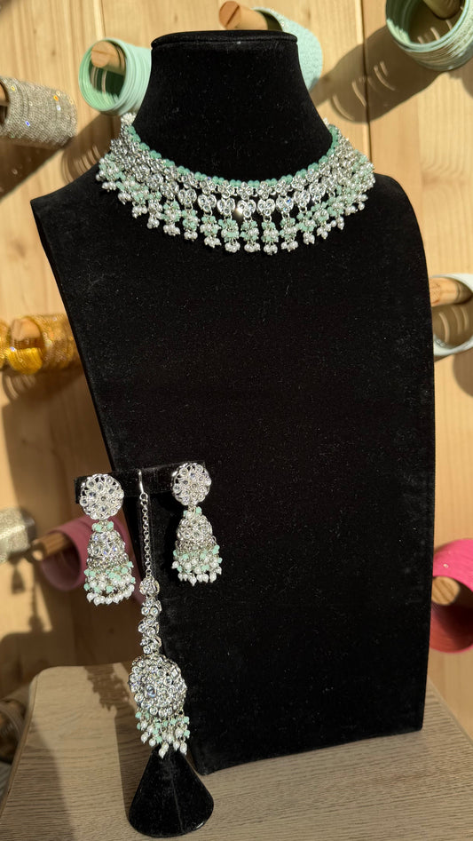 Luxe Parel Kristal Choker Set