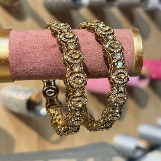 Ayra Halo Bangles Champagne – Luxe Statement Armbanden