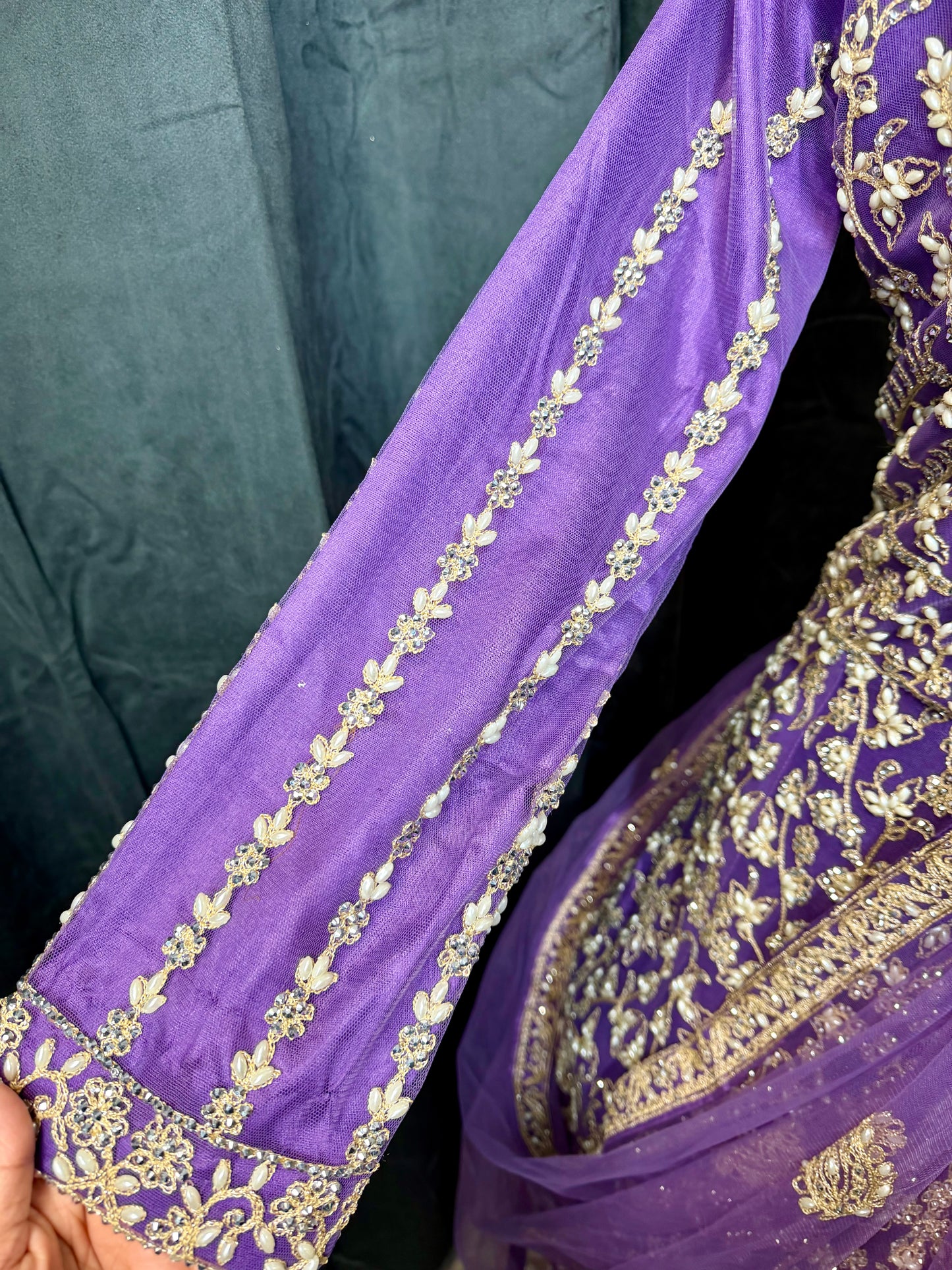 Purple Gold Anarkali – Indiase feestjurk