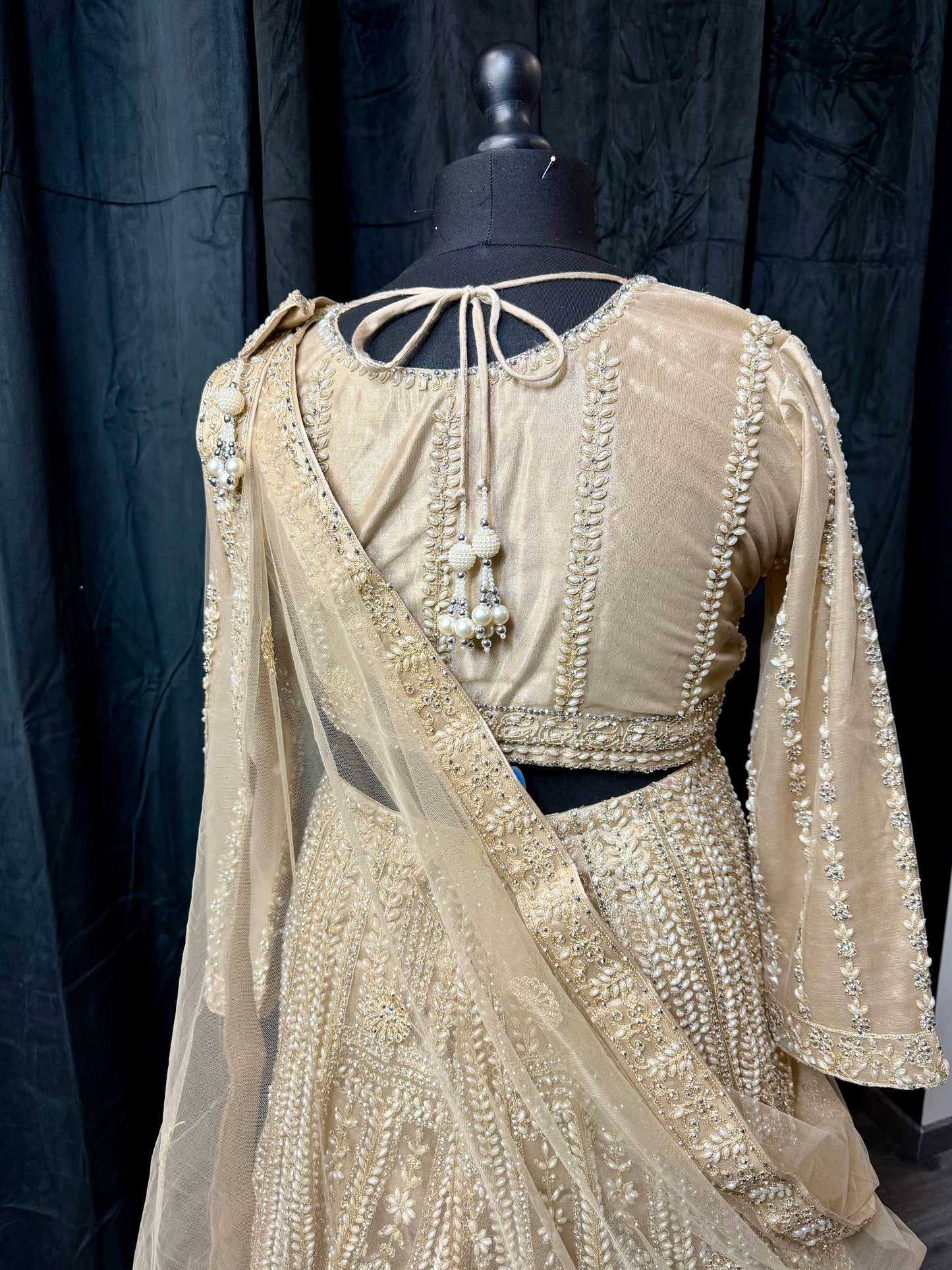 Luxury Lehenga Set plus size– Aqua & Champagne Indiase feestjurk