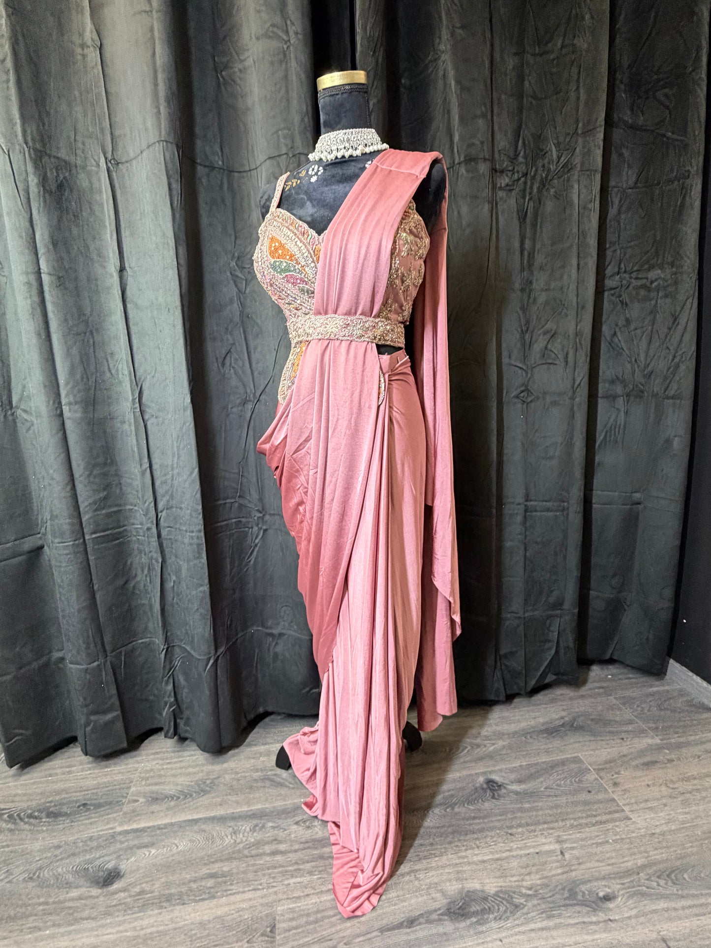 Pre-Stitched Saree Gown – Soft Pastels