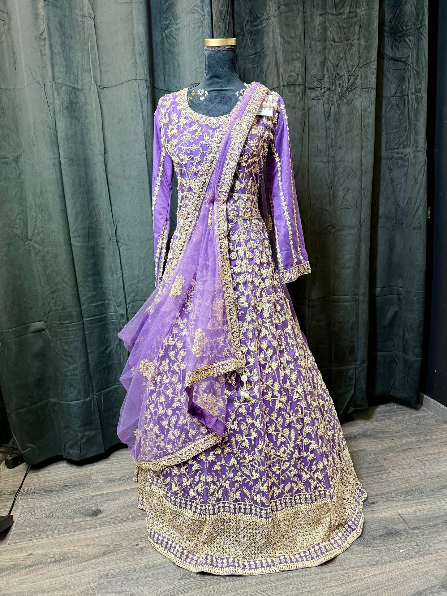 Purple Gold Anarkali – Indiase feestjurk