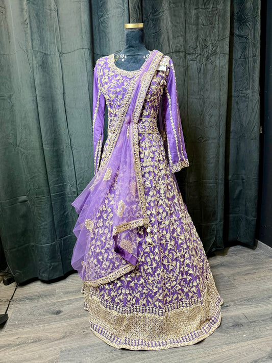 Purple Gold Anarkali – Indiase feestjurk