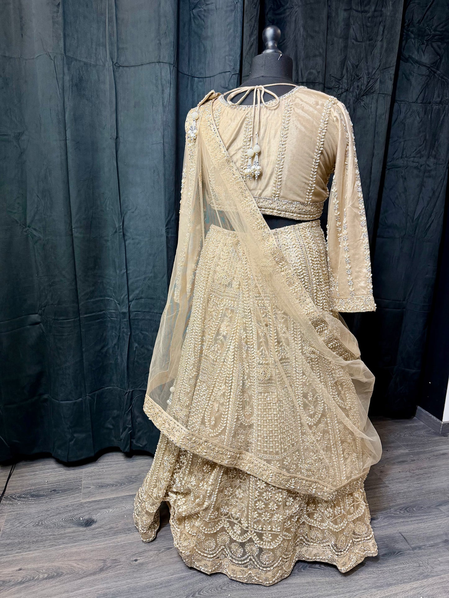 Luxury Lehenga Set plus size– Aqua & Champagne Indiase feestjurk