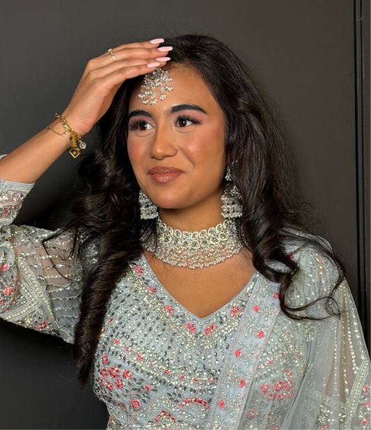 Klassieke Witte Parel Kundan Kettingset