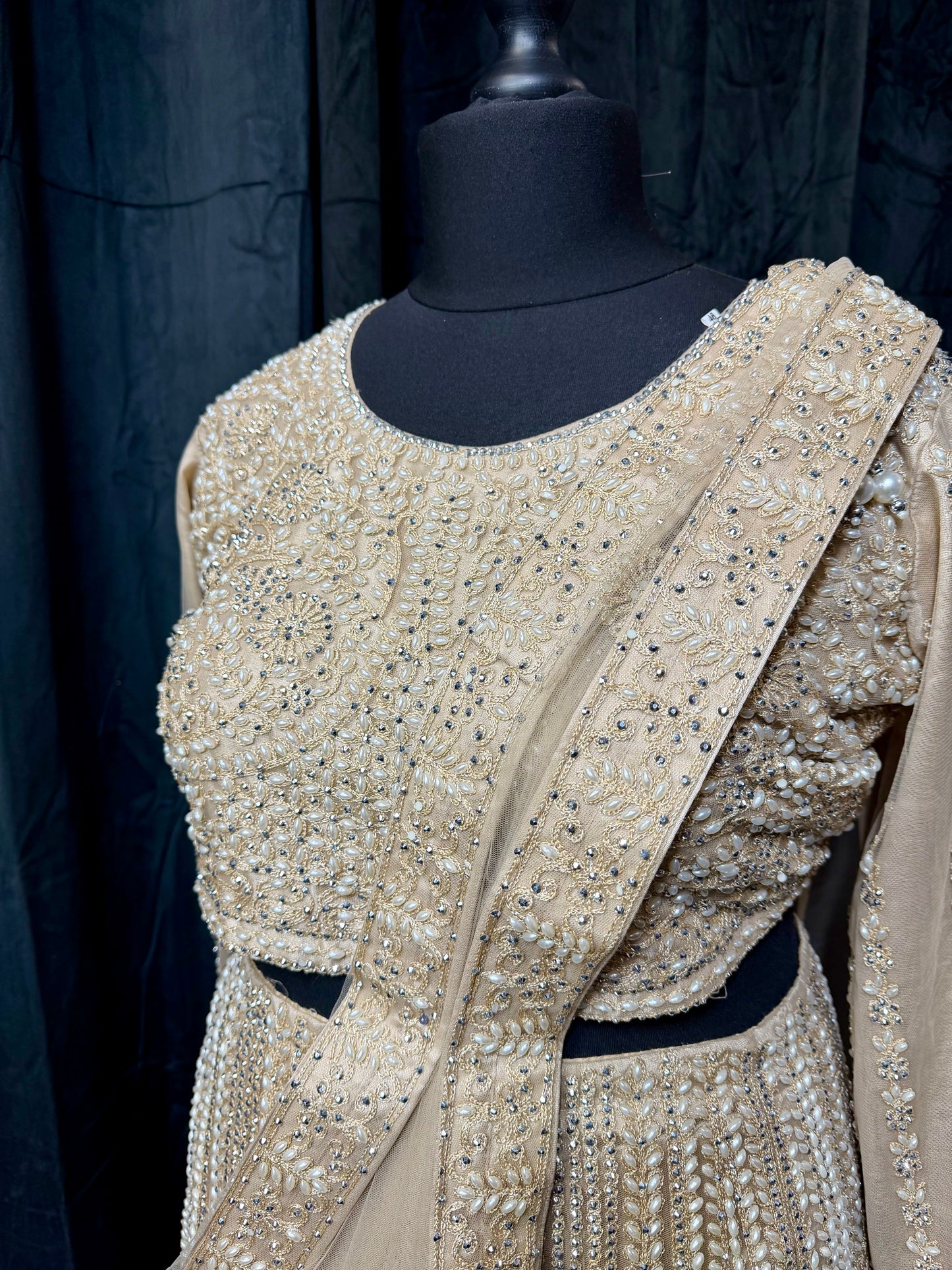 Luxury Lehenga Set plus size– Aqua & Champagne Indiase feestjurk