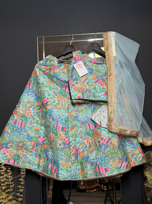 Multicolor print lehenga set