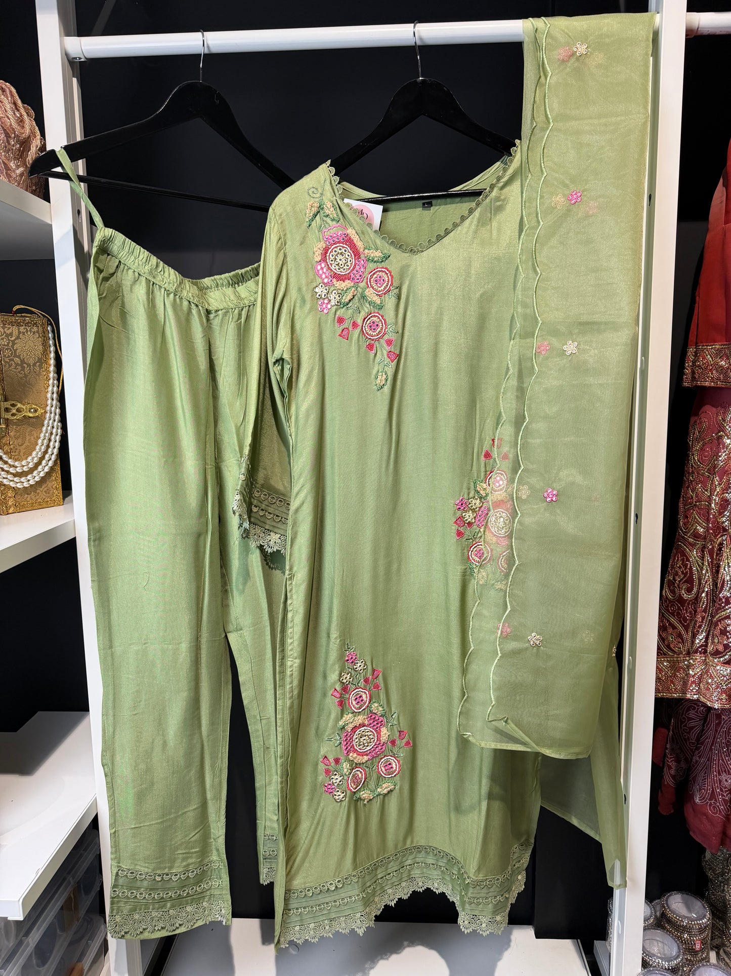 Groene kurti dames simpele broekpak
