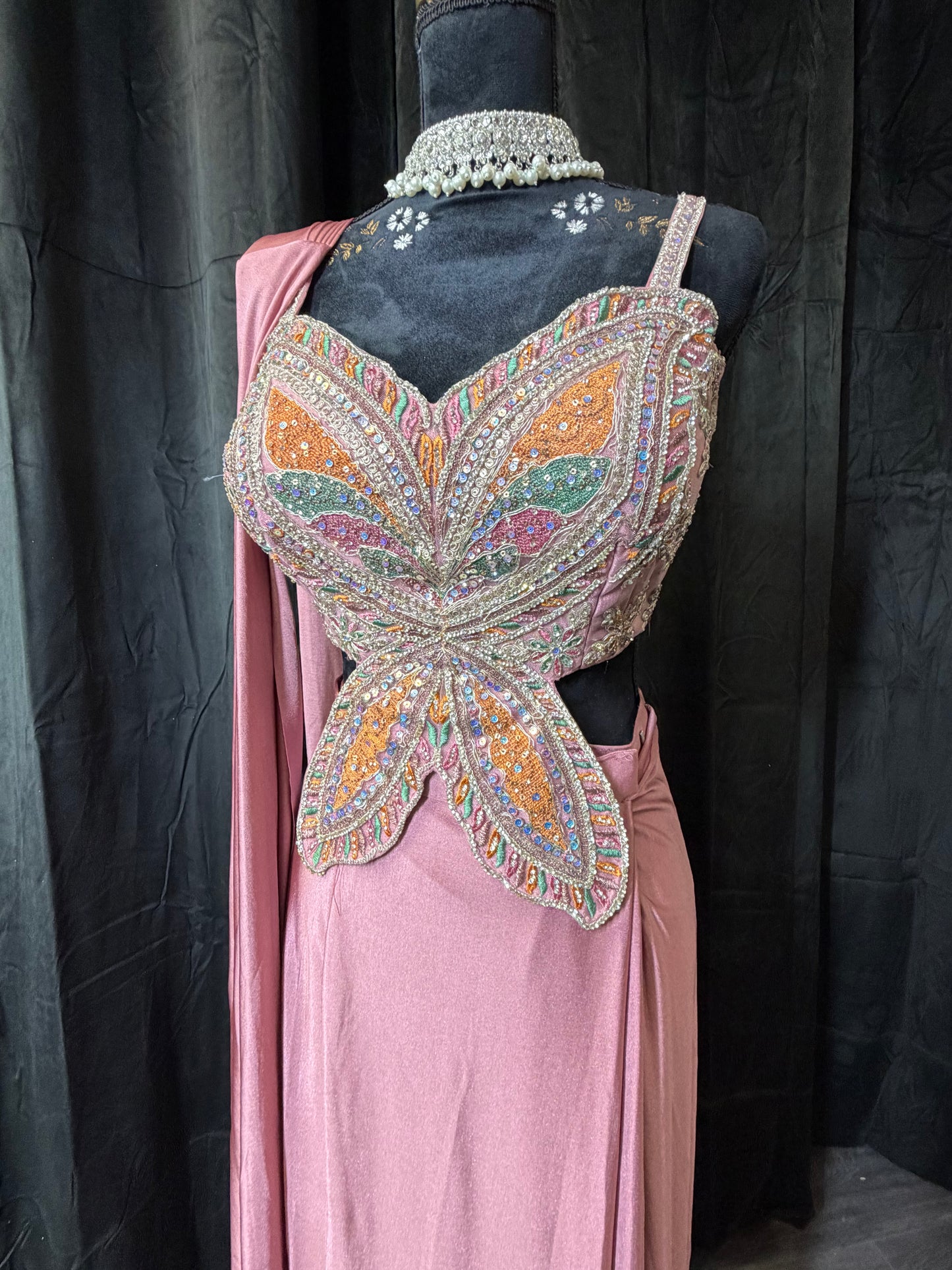 Pre-Stitched Saree Gown – Soft Pastels