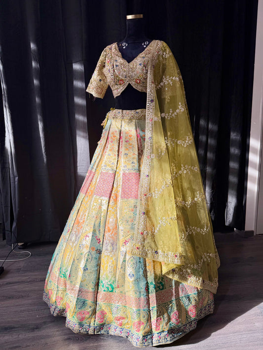 Heritage Patchwork Lehenga – Multi Colour Banarasi Inspired