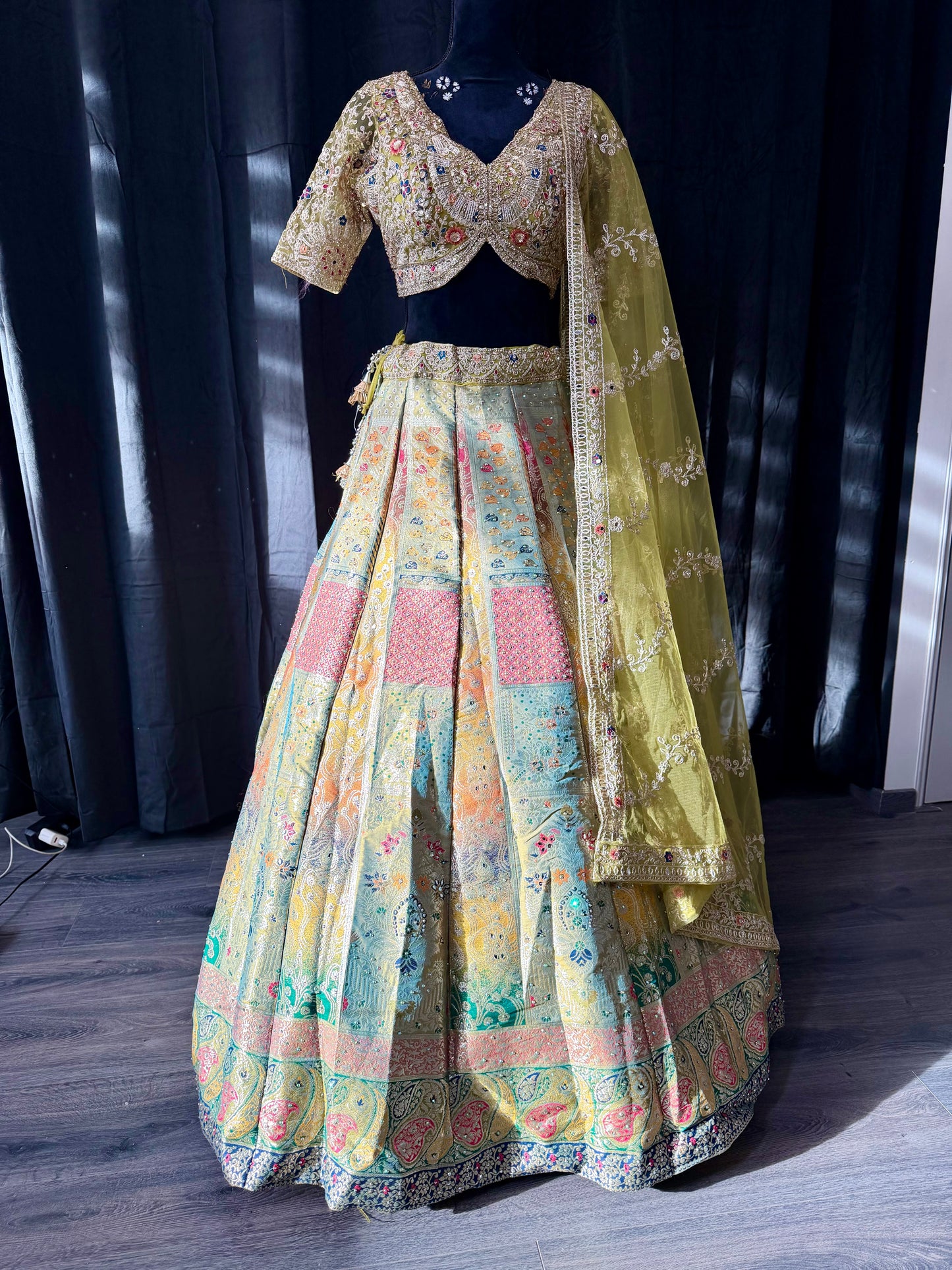 Heritage Patchwork Lehenga – Multi Colour Banarasi Inspired