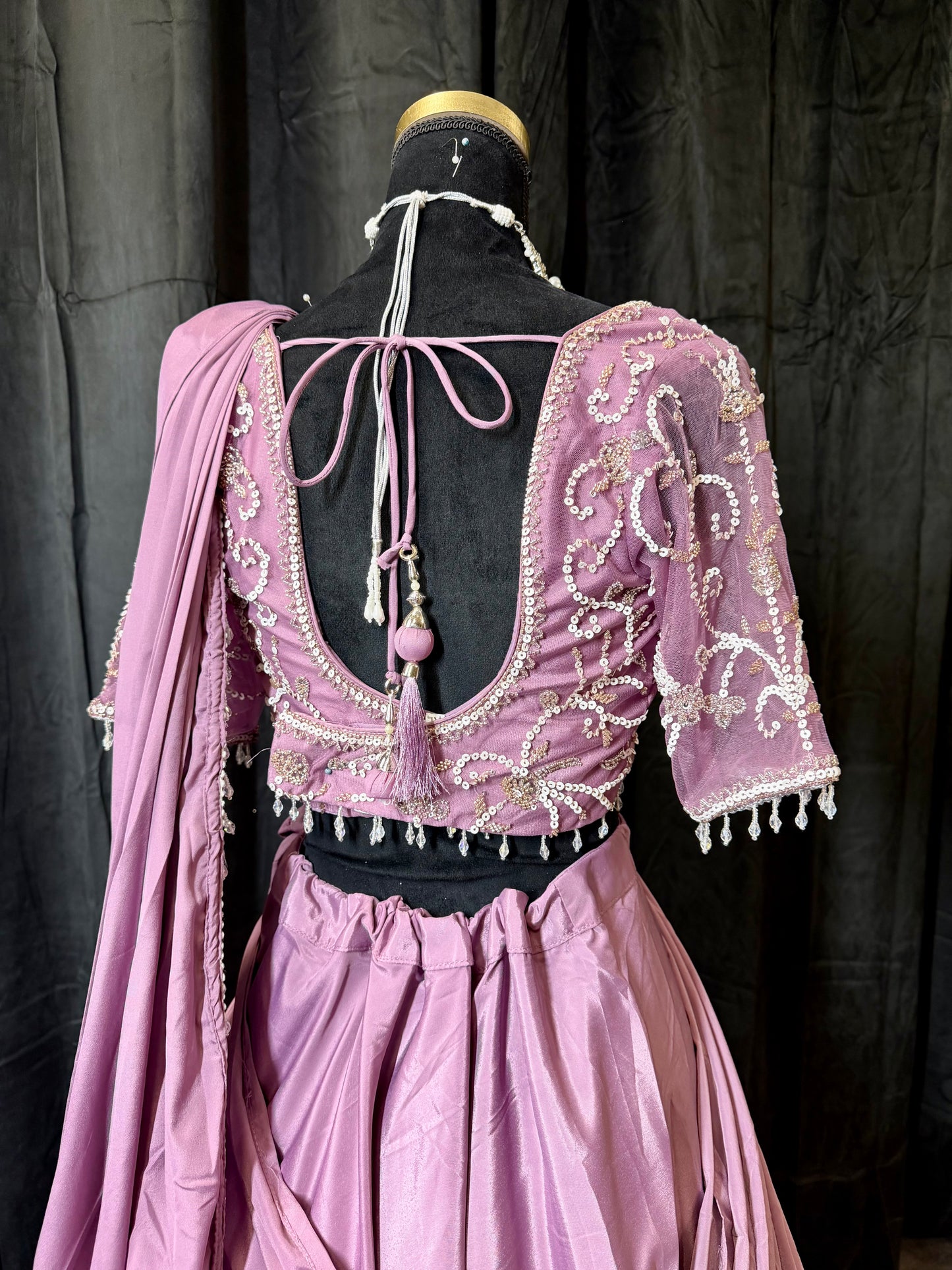 Pastel Lilac Drape Lehenga – Indiase Feestjurk