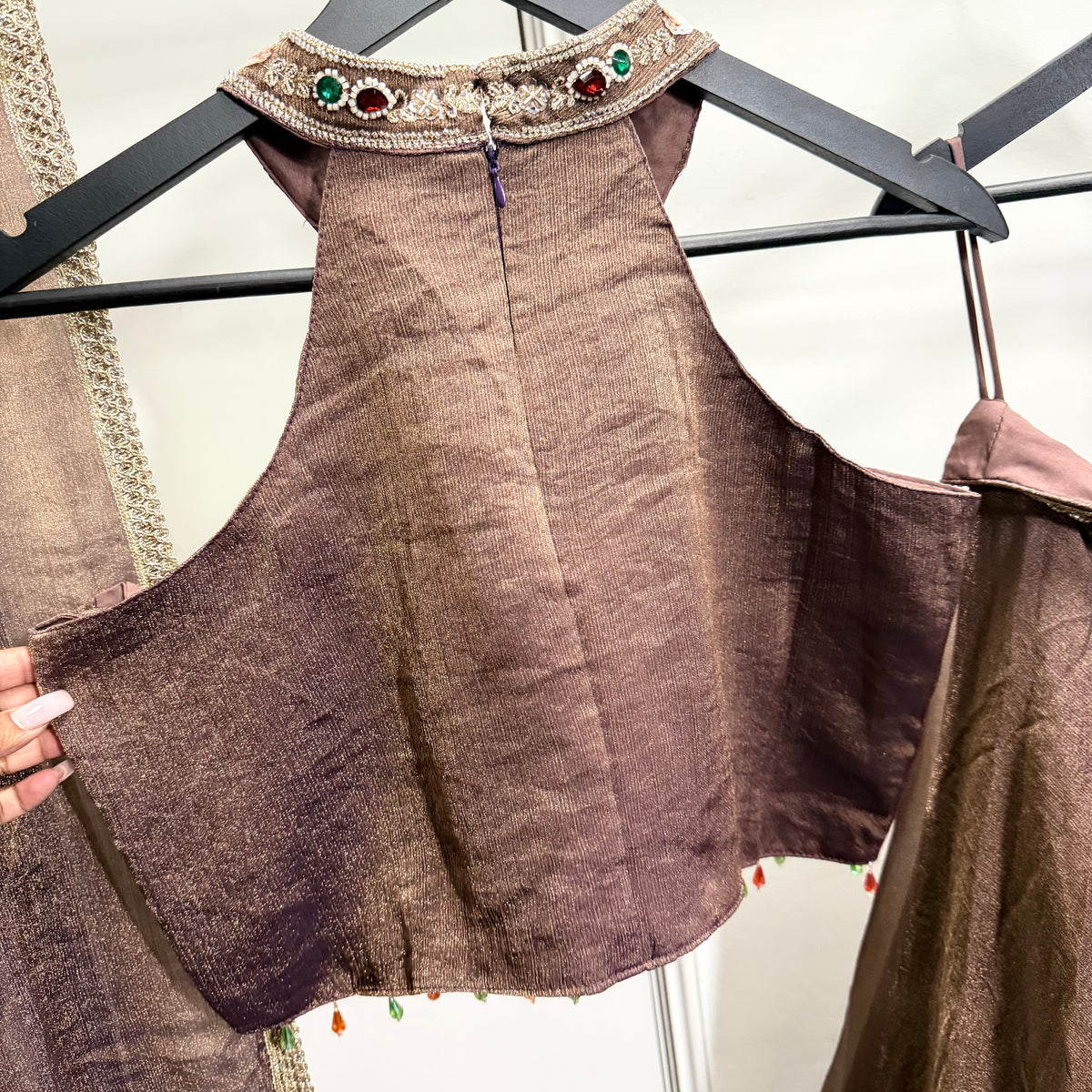 Amara Mauve Lehenga met Luxe Halter Blouse