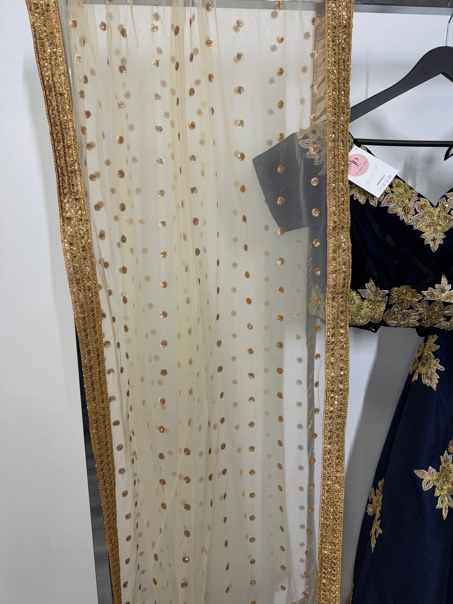 Midnight Blue Lehenga – Navy & Gold Royal Look