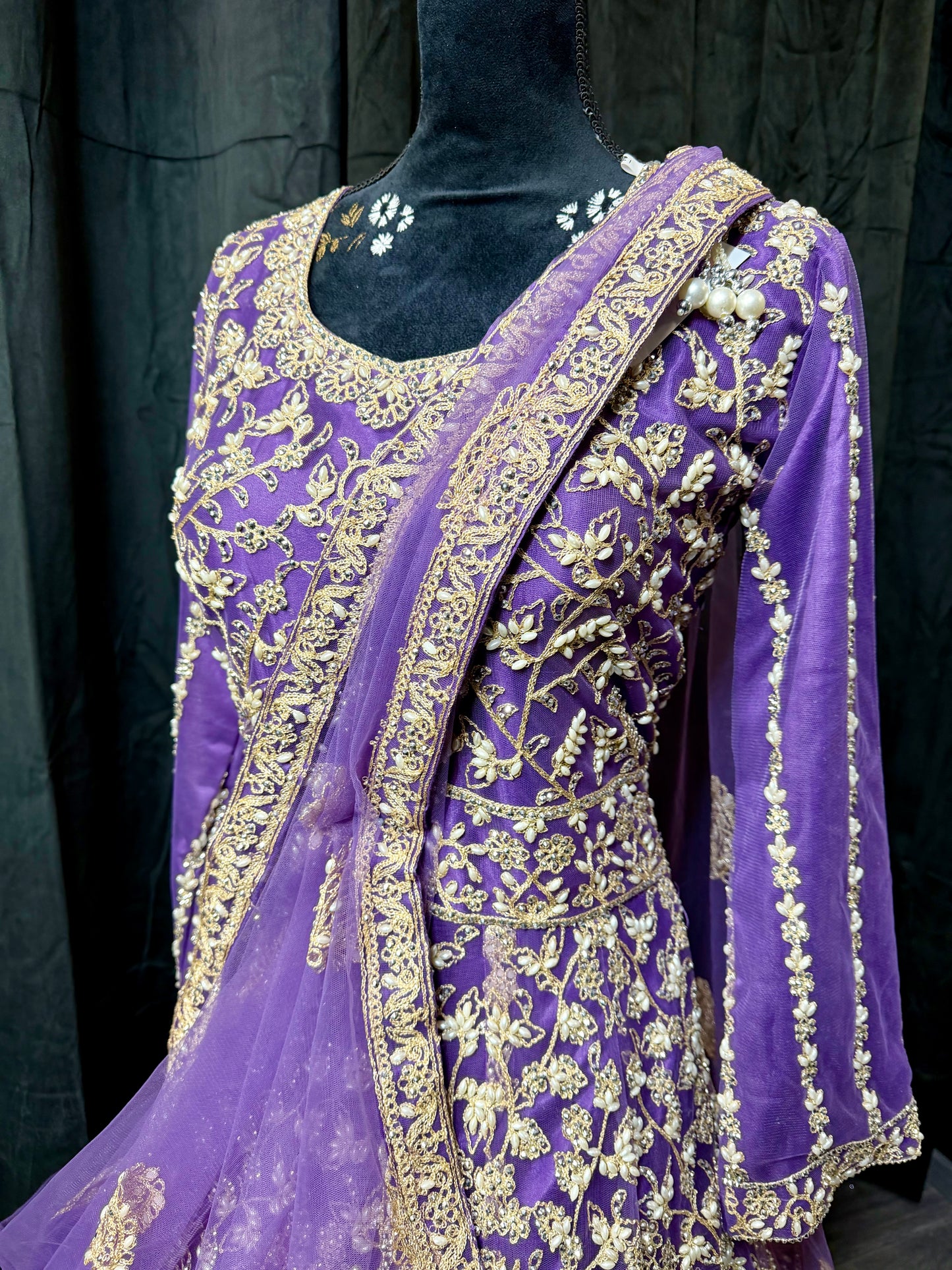Purple Gold Anarkali – Indiase feestjurk