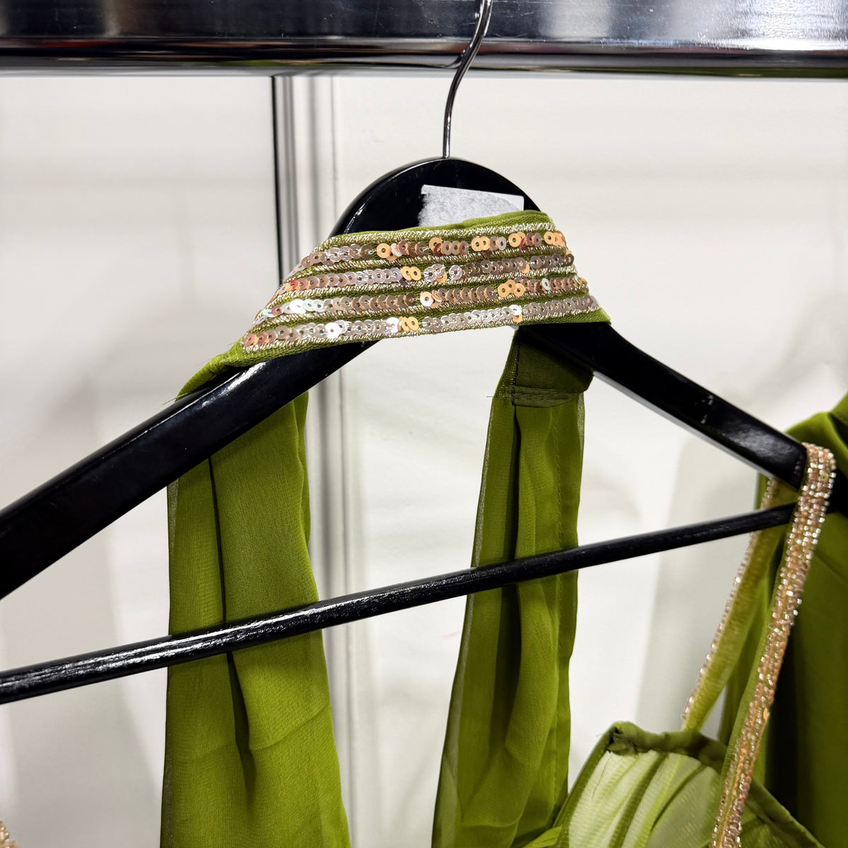 Inaya Lime Green Palazzo Set met Luxe Corset Top & Cape