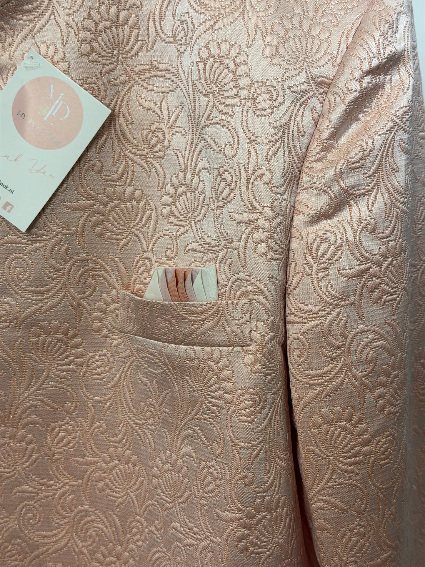 Soft Rose Gold Sherwani – Modern & Elegant