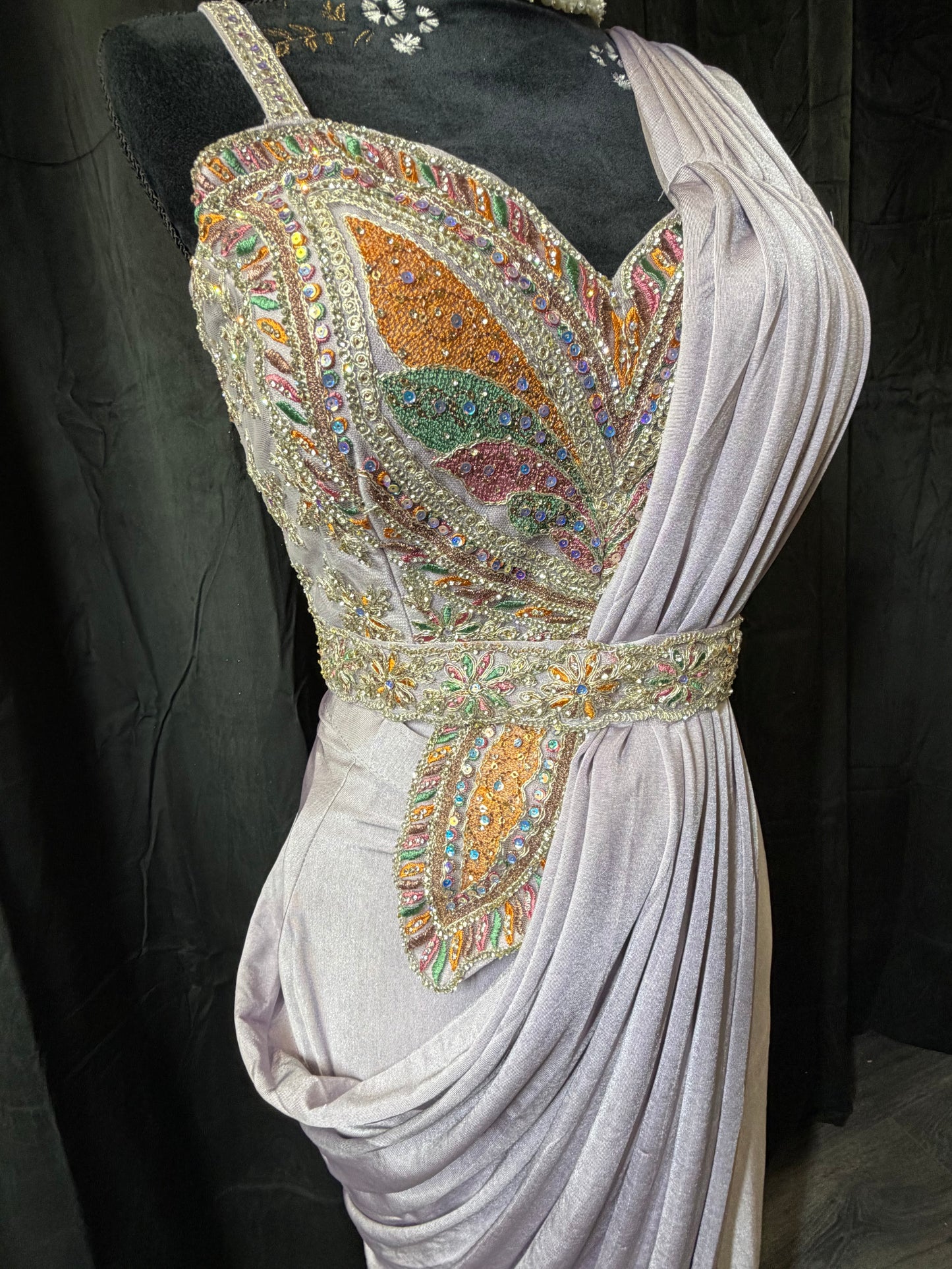 Pre-Stitched Saree Gown – Soft Pastels