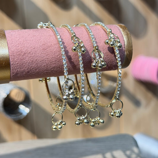 Kashmiri Sparkle Bangle Goud – Luxe Armband met Kristalstenen