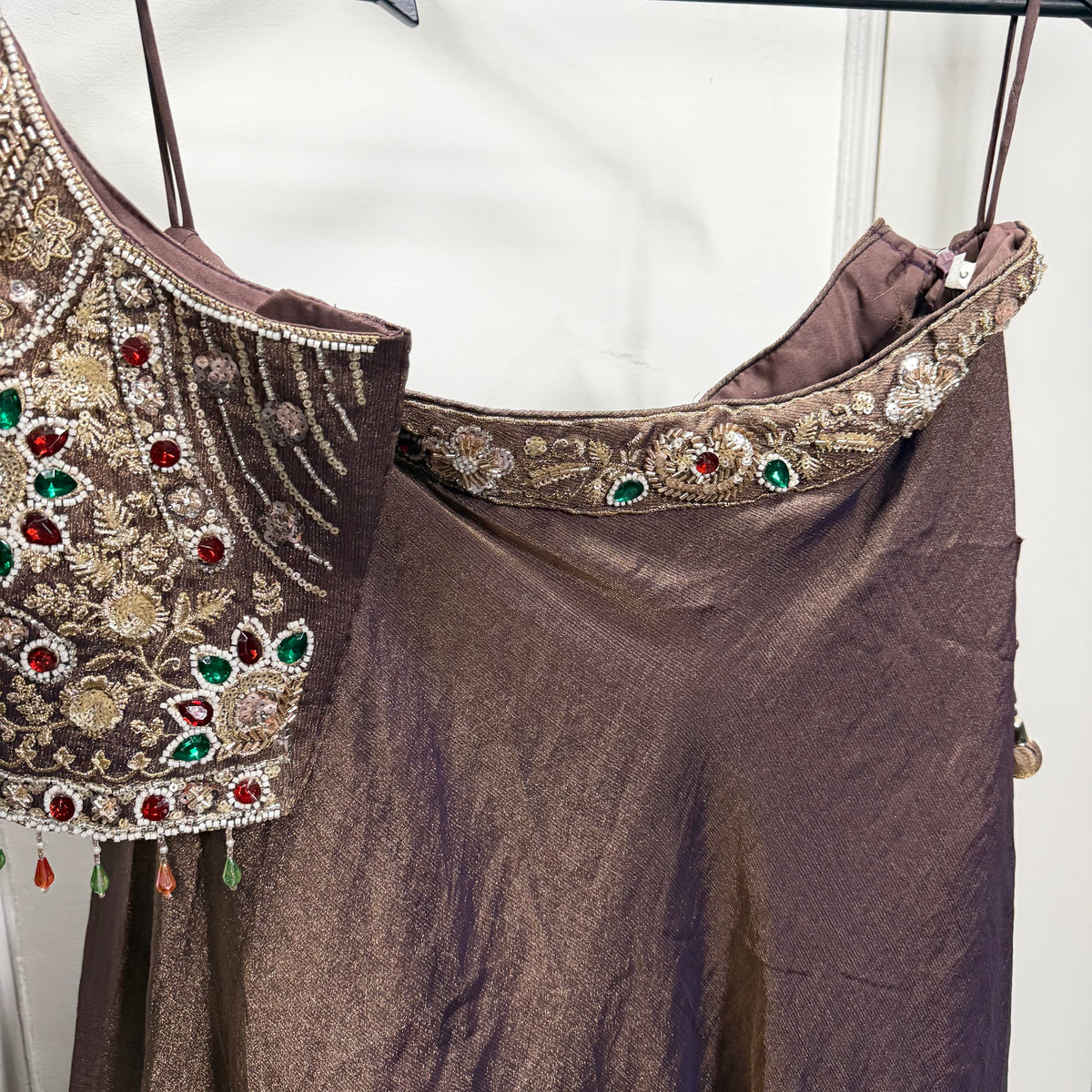 Amara Mauve Lehenga met Luxe Halter Blouse
