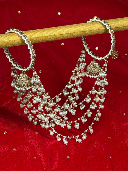 Traditioneel Sieraad met Parels & Kettingen – Luxe Haar- of Stylingaccessoire | 2 stuks