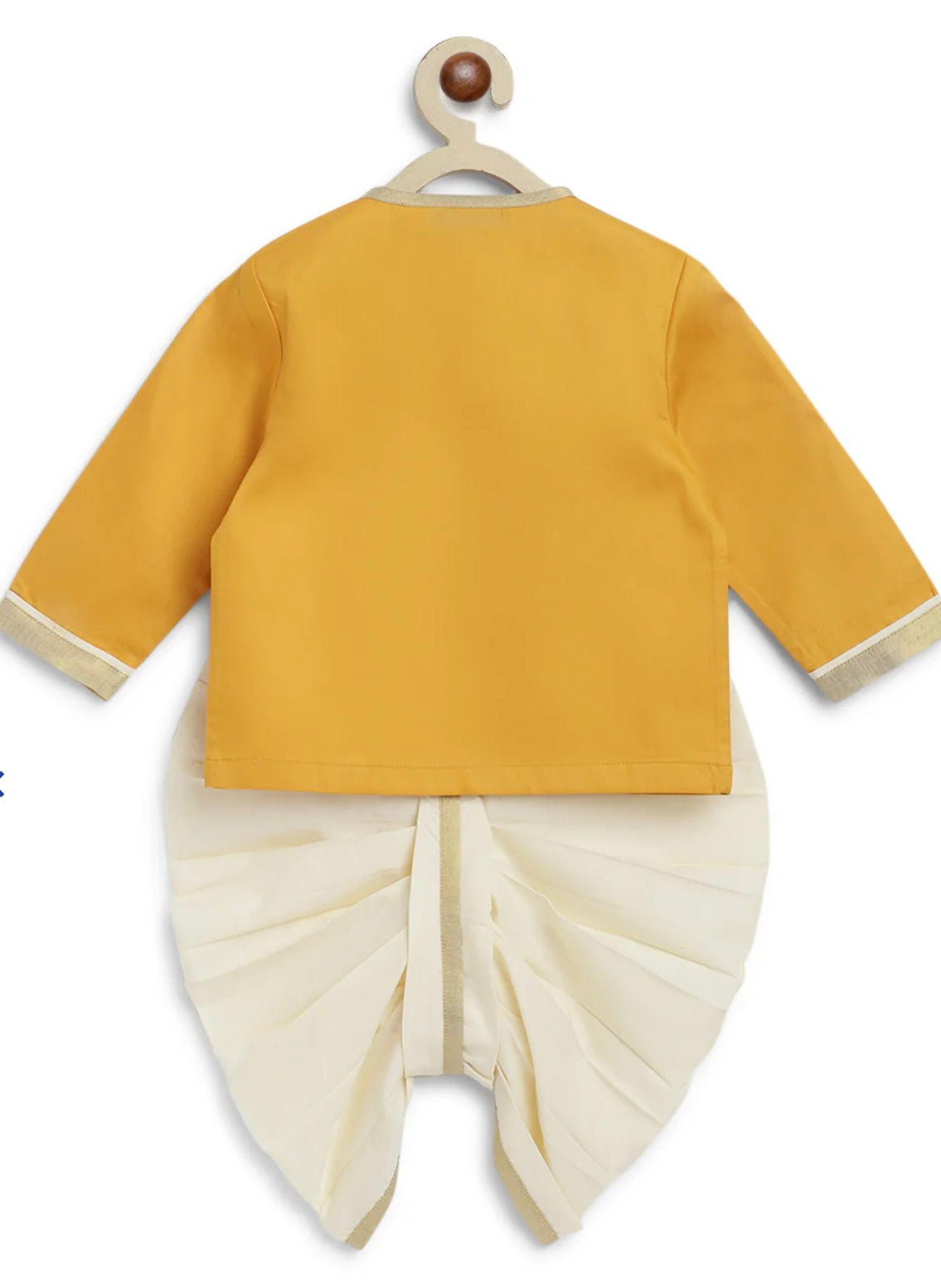 Gele kinderset met Ganesha borduursel – traditionele Indiase outfit jongens