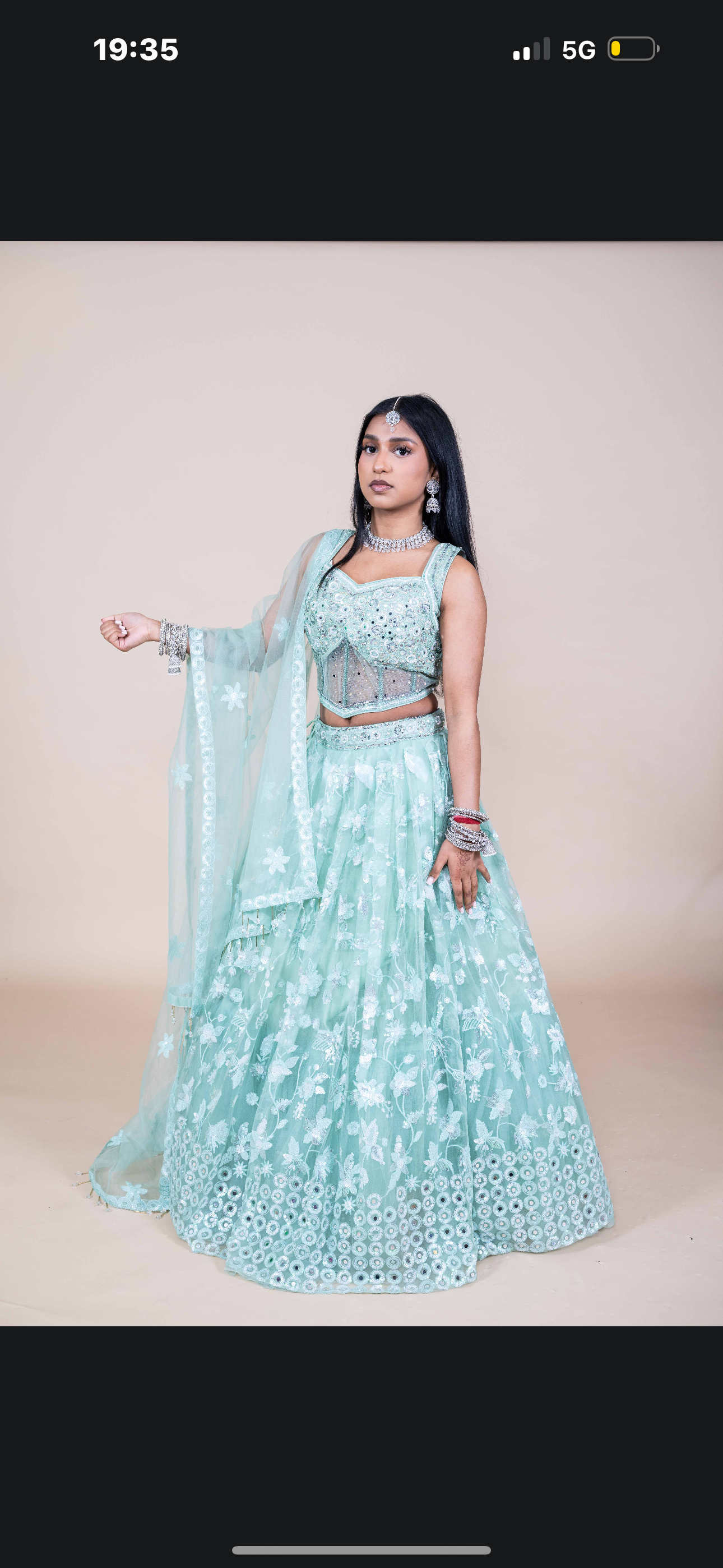 Luxe corset Lehenga Set met Dupatta – Indiase Feestoutfit (Grijs, Perzik of Mint)