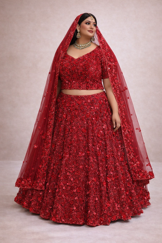 Felrode 3D Flower & Sequin Lehenga