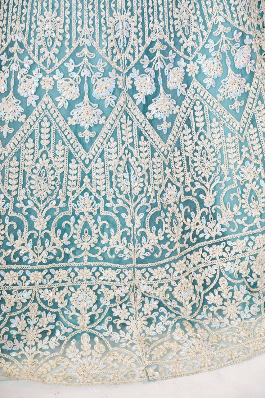 Anjali lucht blauwe lehenga