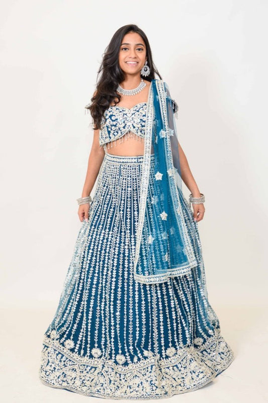 Chandini Royaal blauwe lehenga