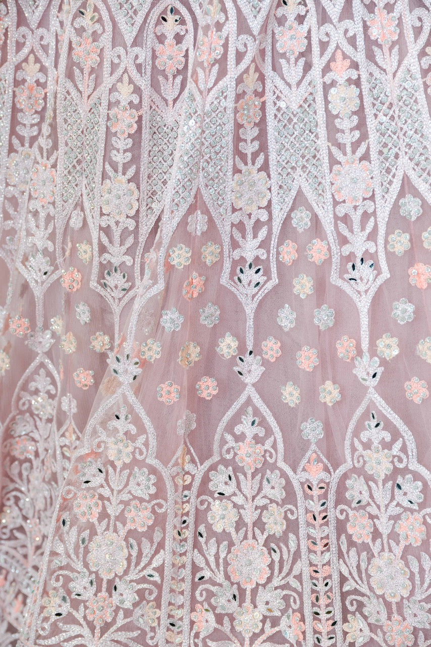 Roze flair lehenga