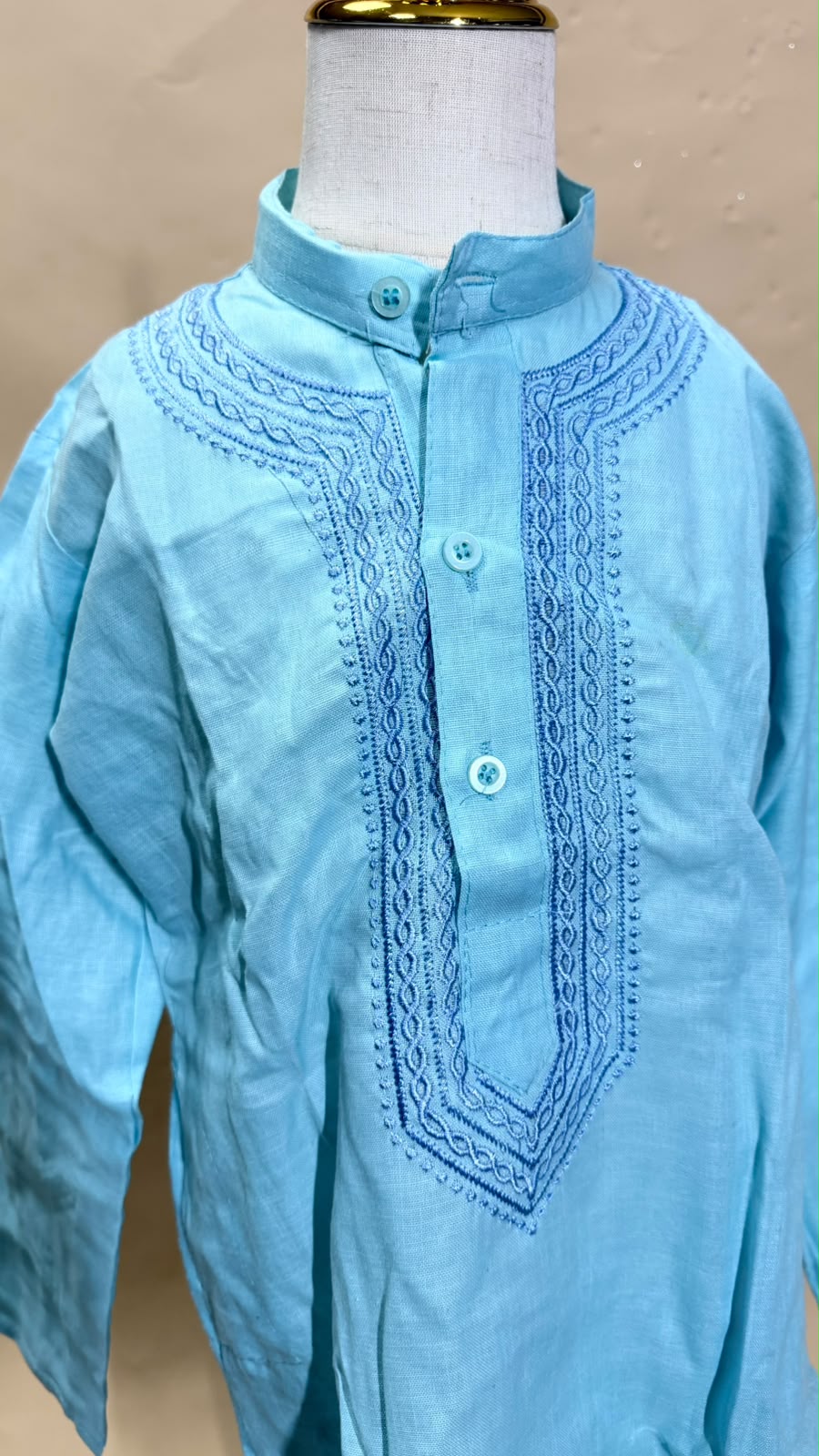 Sky Blue Embroidered Kurta Pajama for Boys