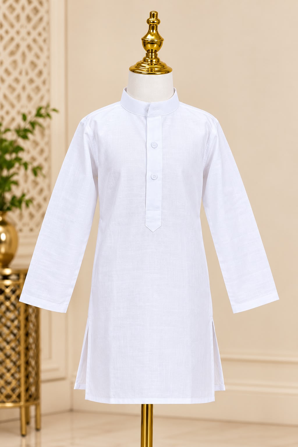 Pure White – White Kurta Pajama Set for Boys | Witte Rouwkleding