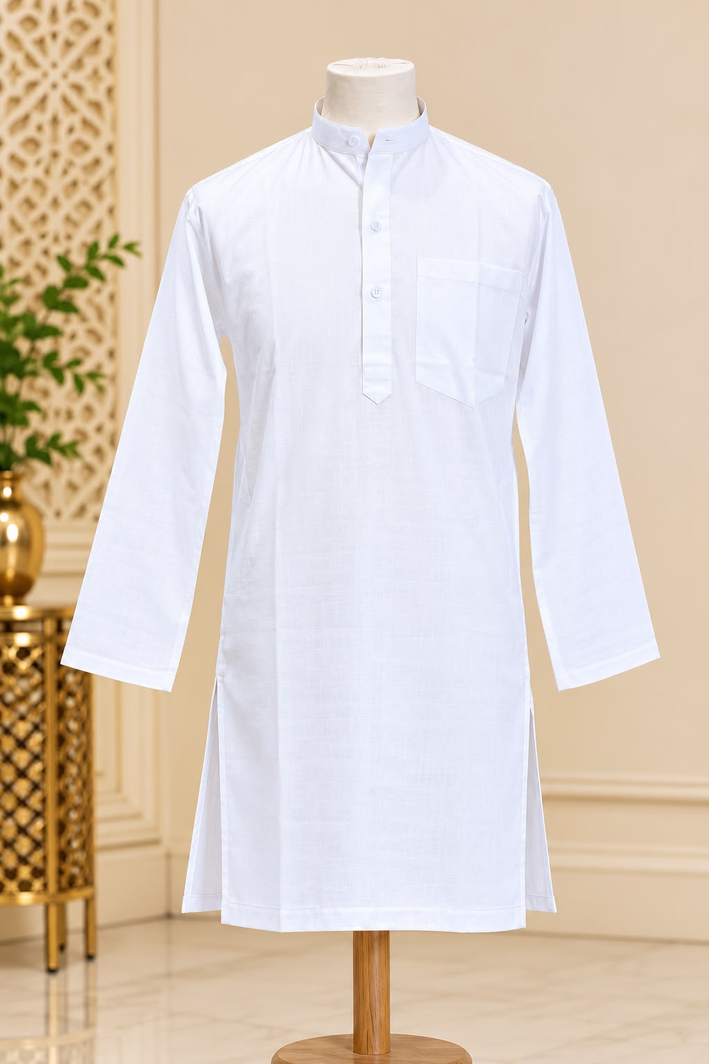 Ivory Luxe – Crème Kurta Pajama Set Heren