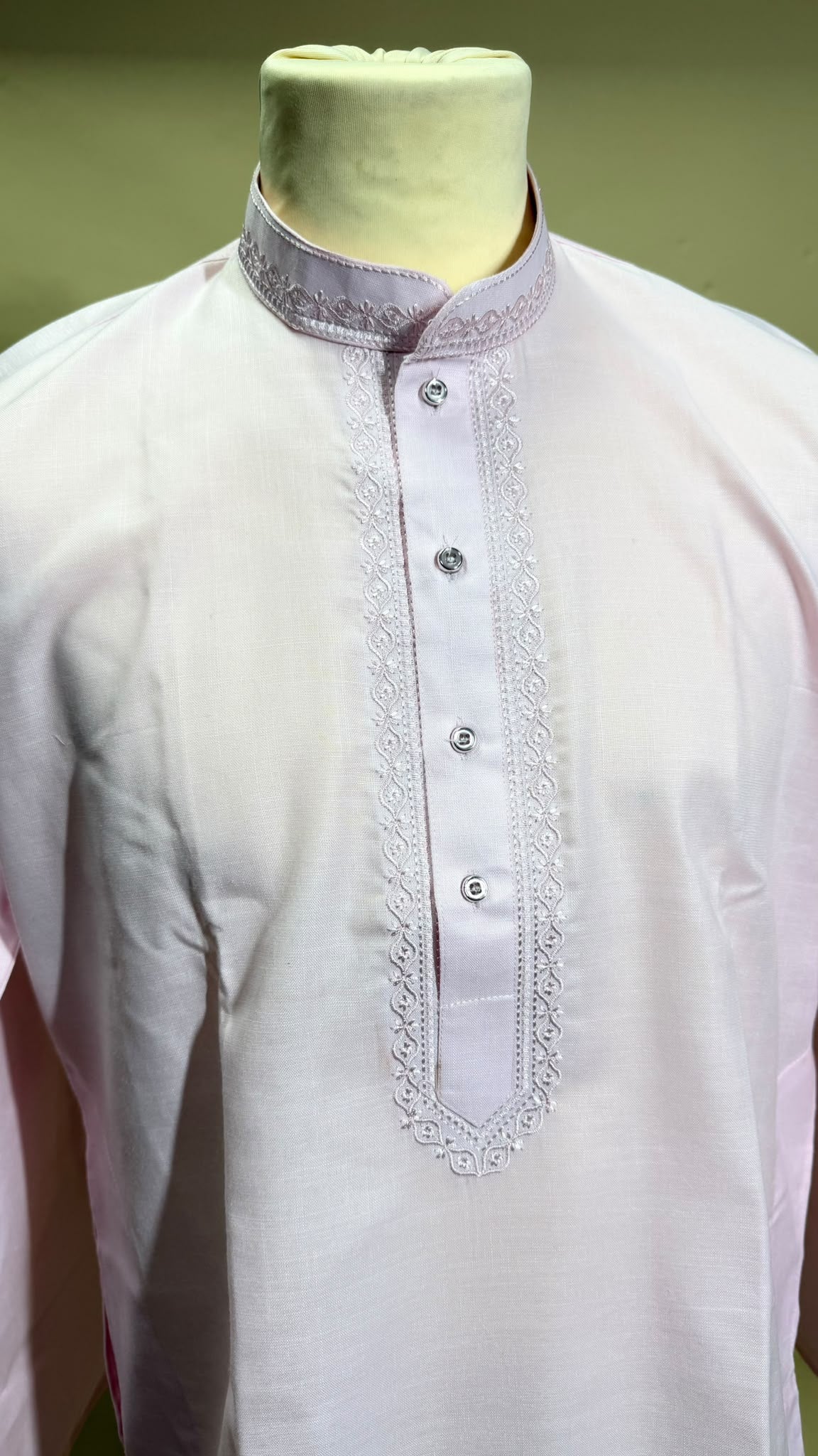 Blush Pearl – Lichtroze Kurta Pajama Set Heren