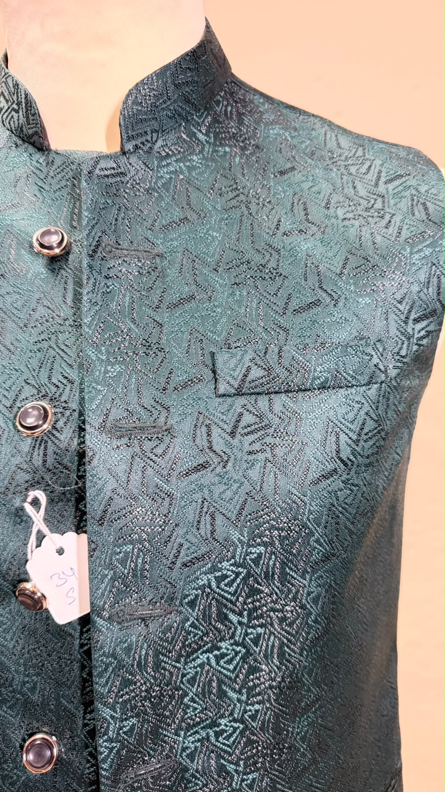 Royal – petrol groen Indiaas Gilet Heren | Nehru Jacket